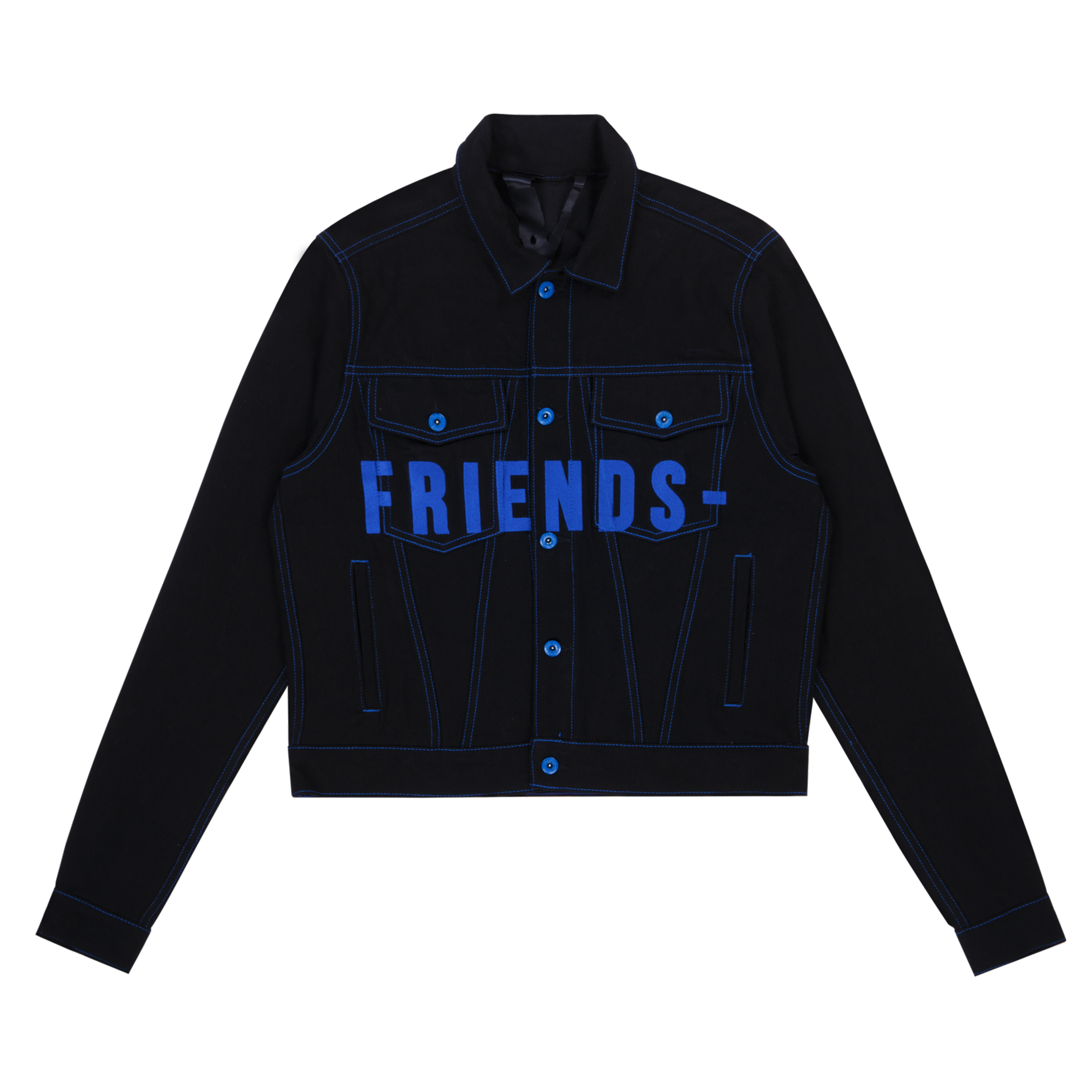 Vlone Friends Denim Jacket Black Blue