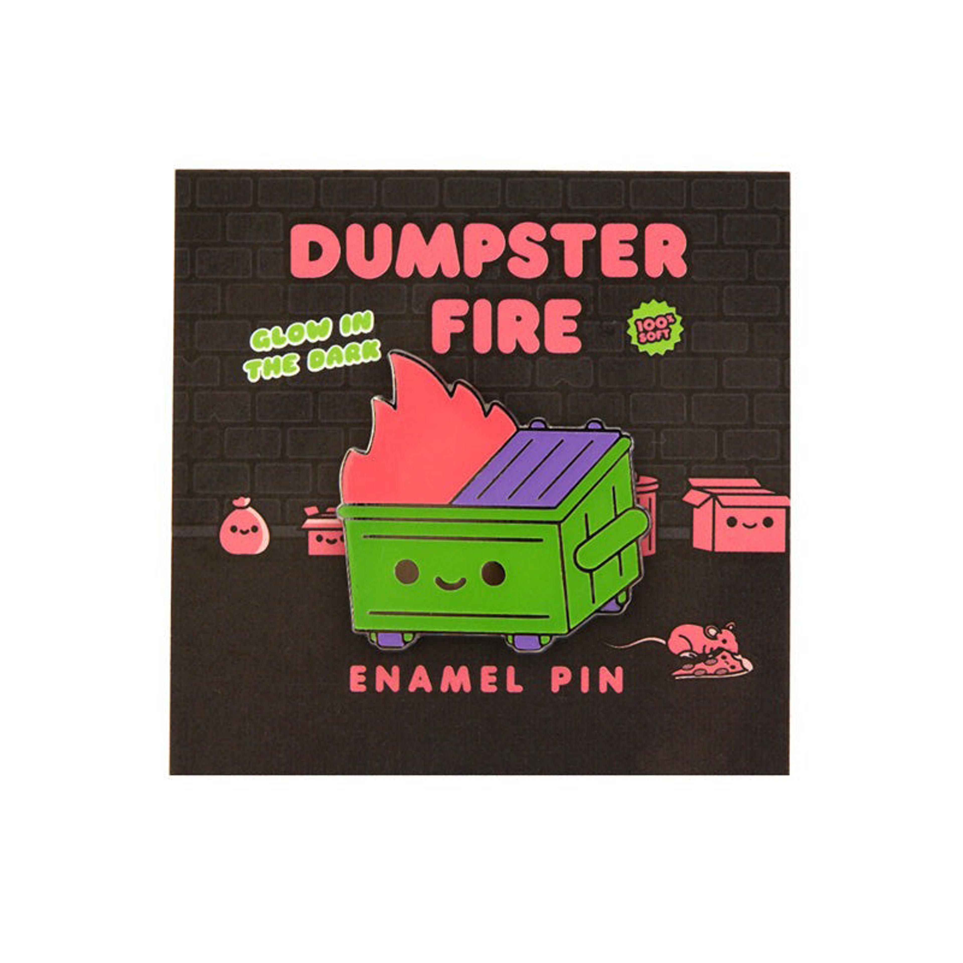 Dumpster Fire Glow in the Dark Enamel Pin