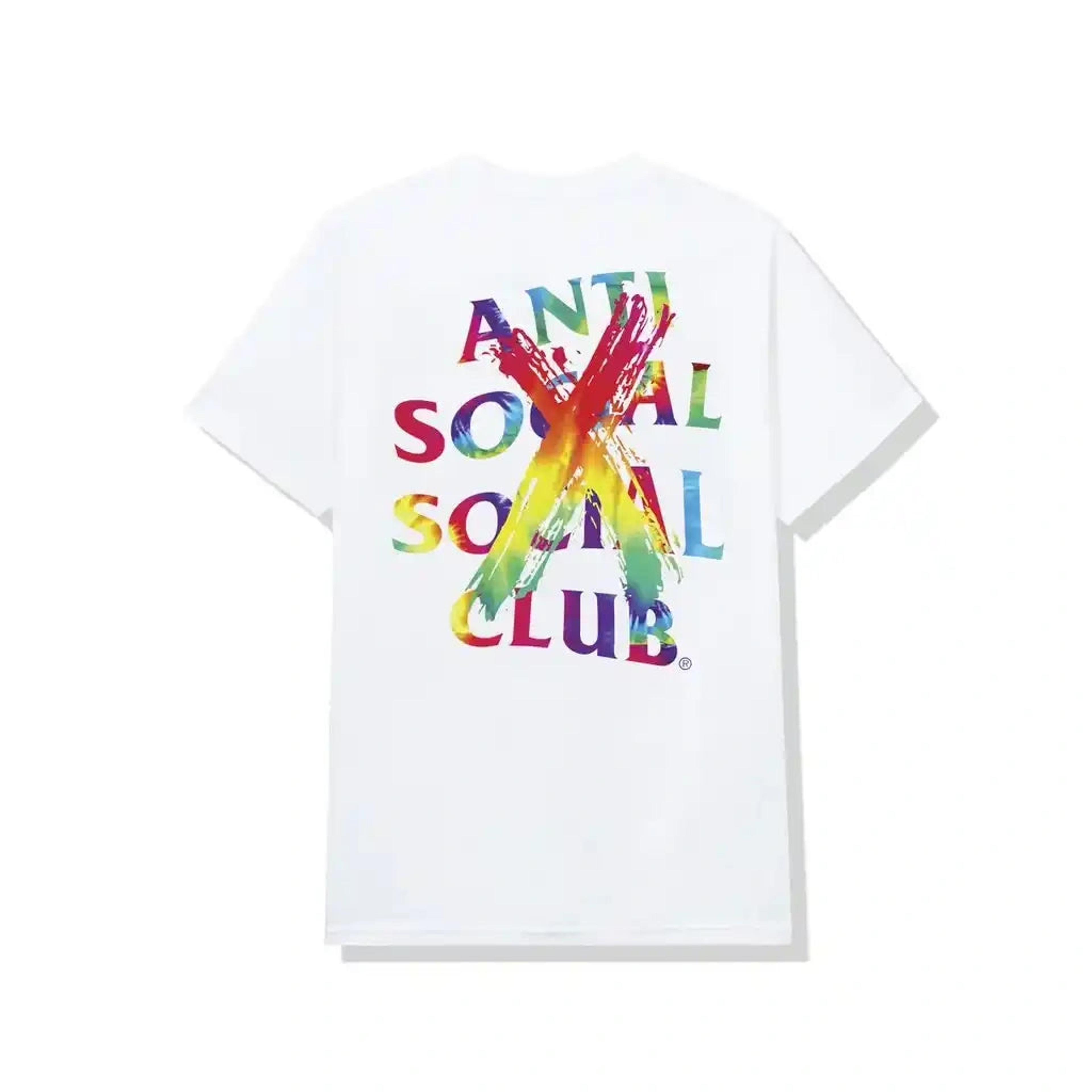 Anti Social Social Club Cancelled Rainbow White Tee ASSC DS Bran