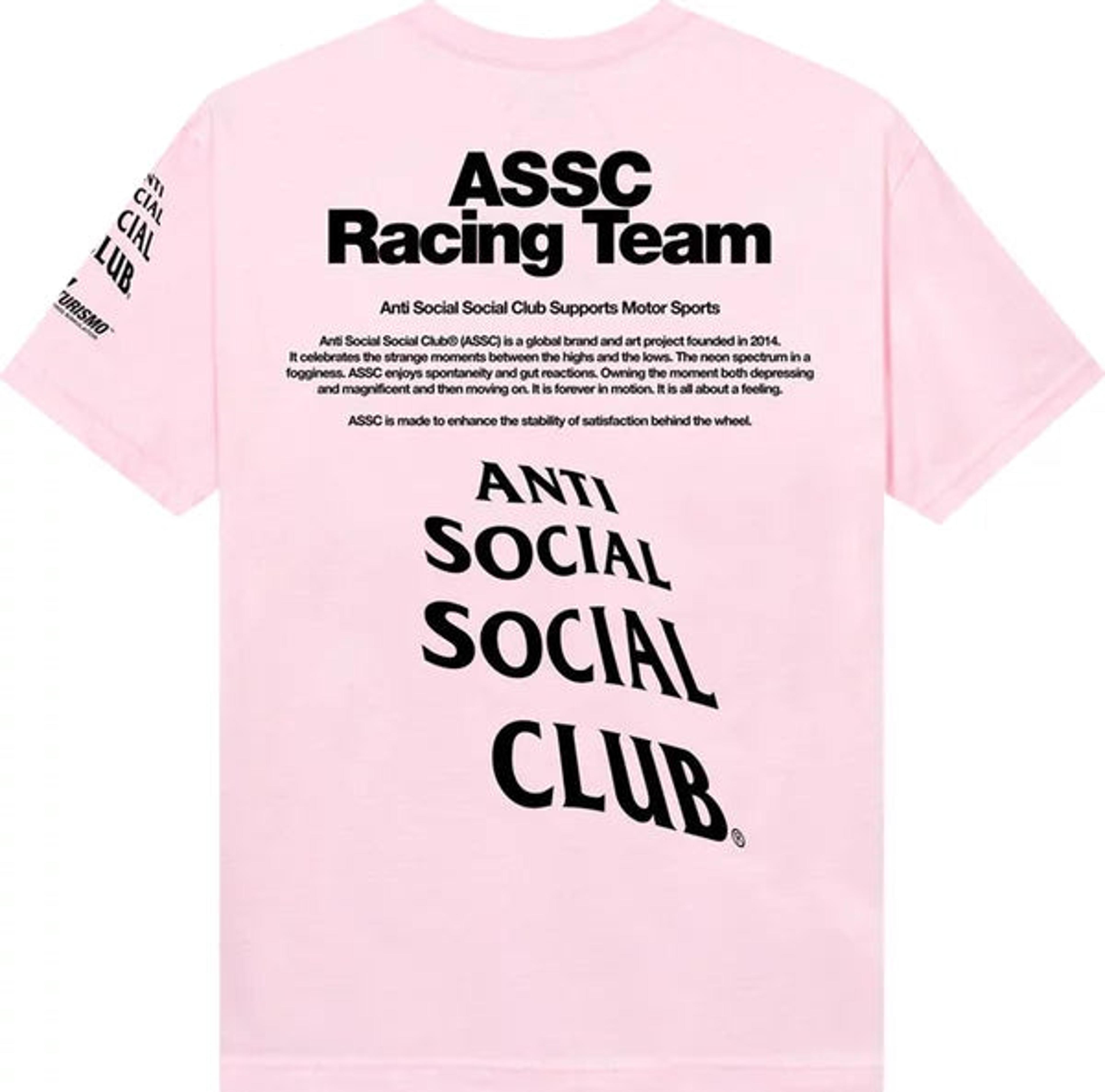 Anti Social Social Club X Grand Turismo GT Logo Pink Tee ASSC DS