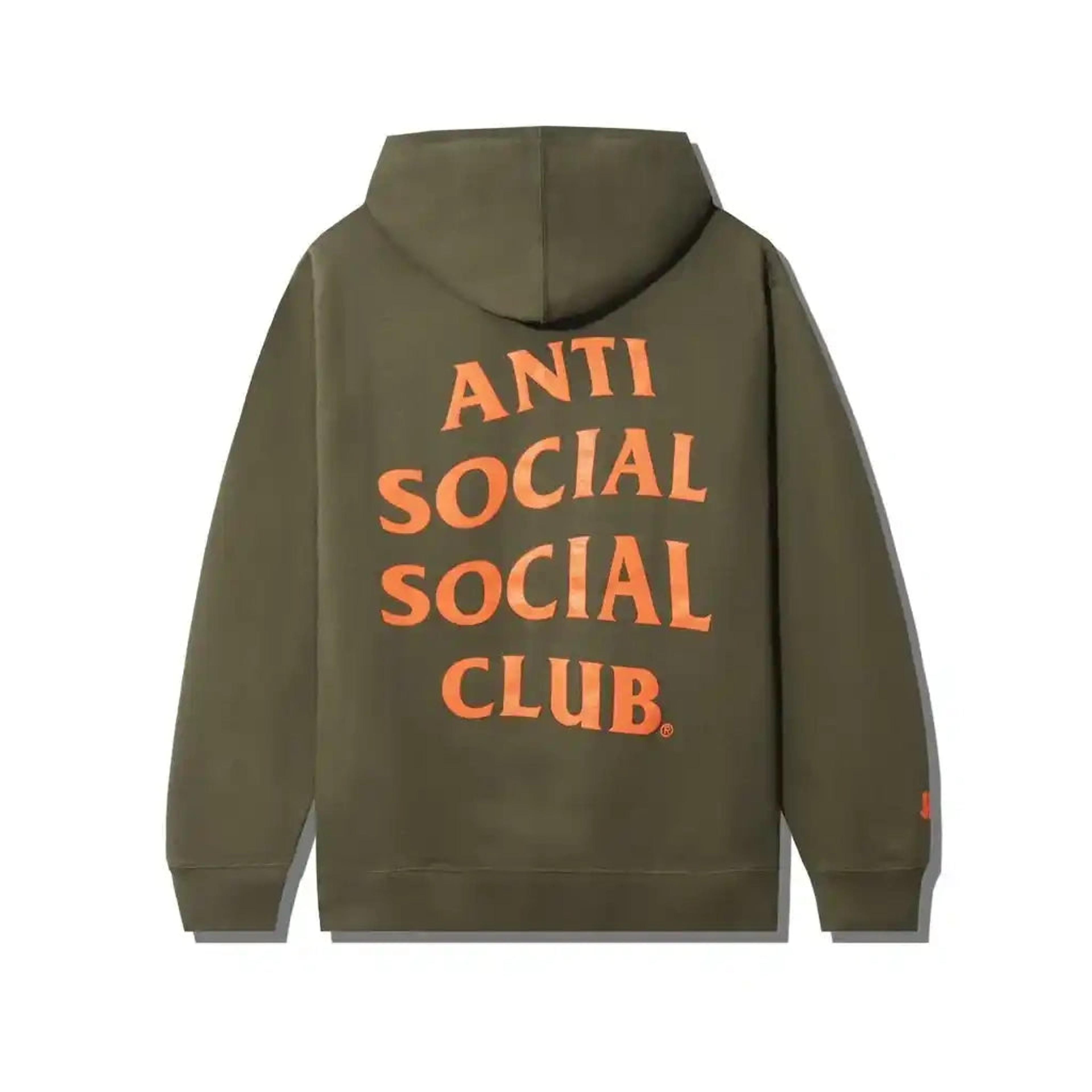 Alternate View 2 of Anti Social Social Club X Undefeated Paranoid Olive Hoodie ASSC 