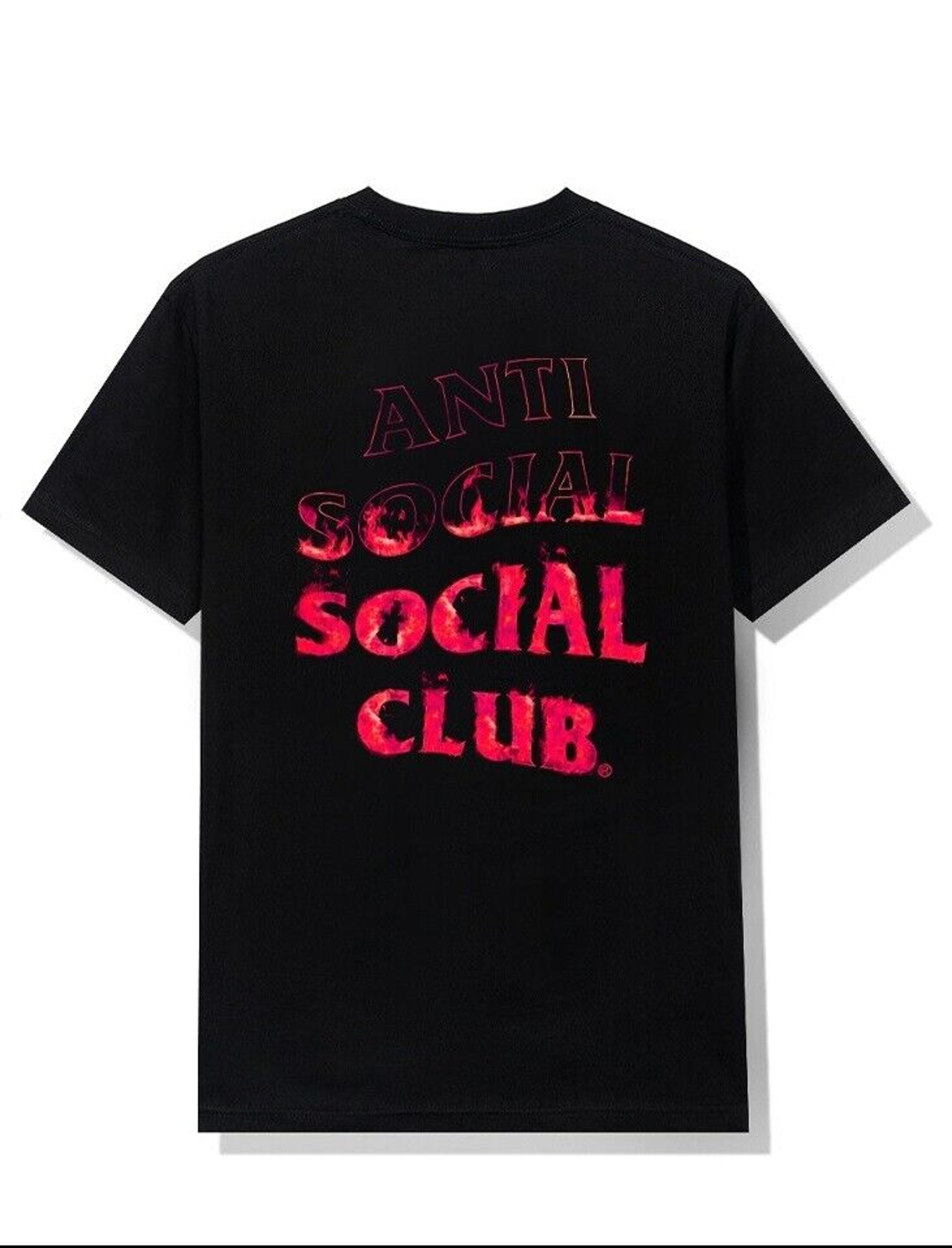 Anti Social Social Club Fire Inside Black Tee ASSC DS Brand New