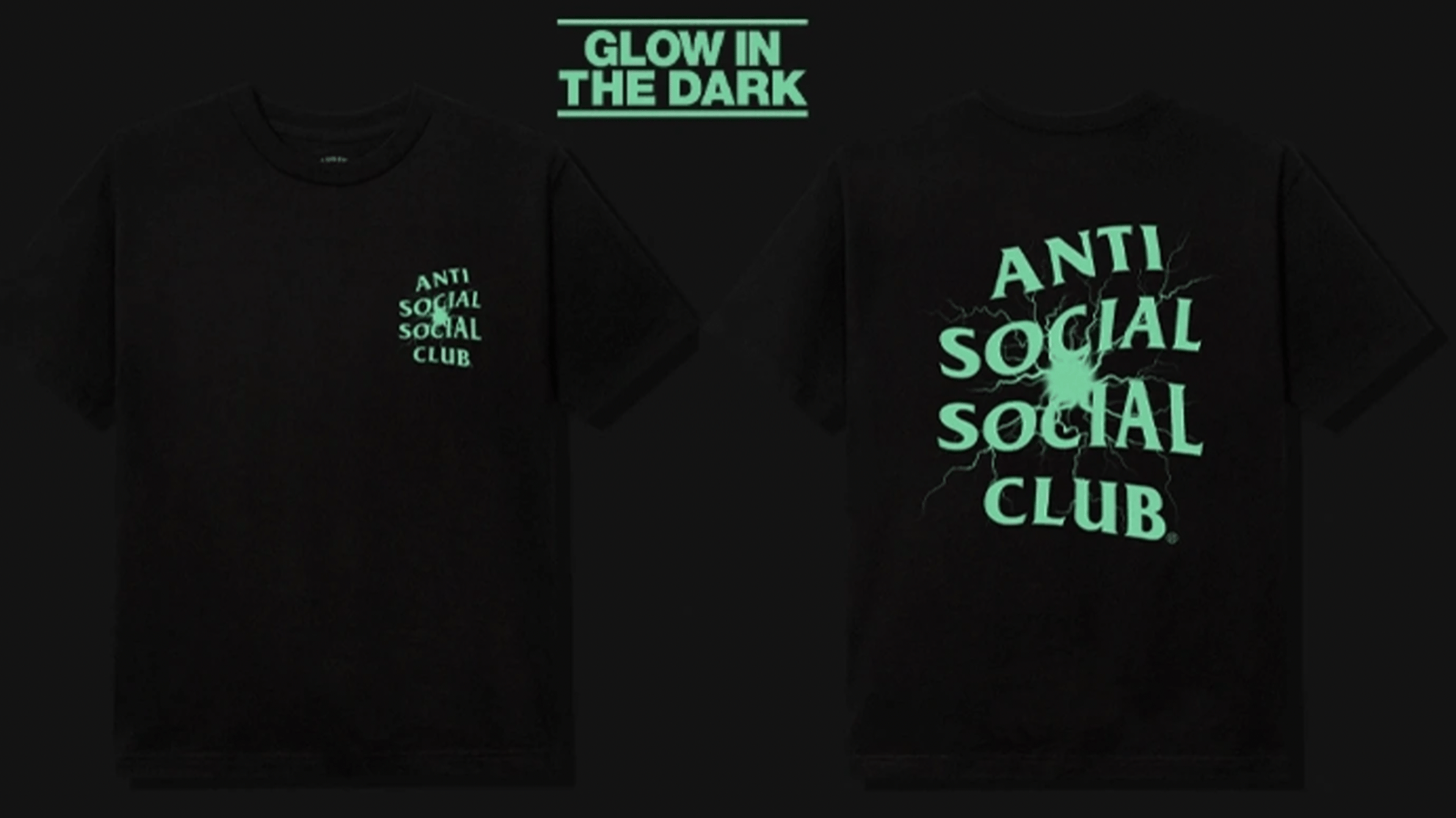 Alternate View 2 of Anti Social Social Club Pain Black Tee Glow In The Dark ASSC DS 