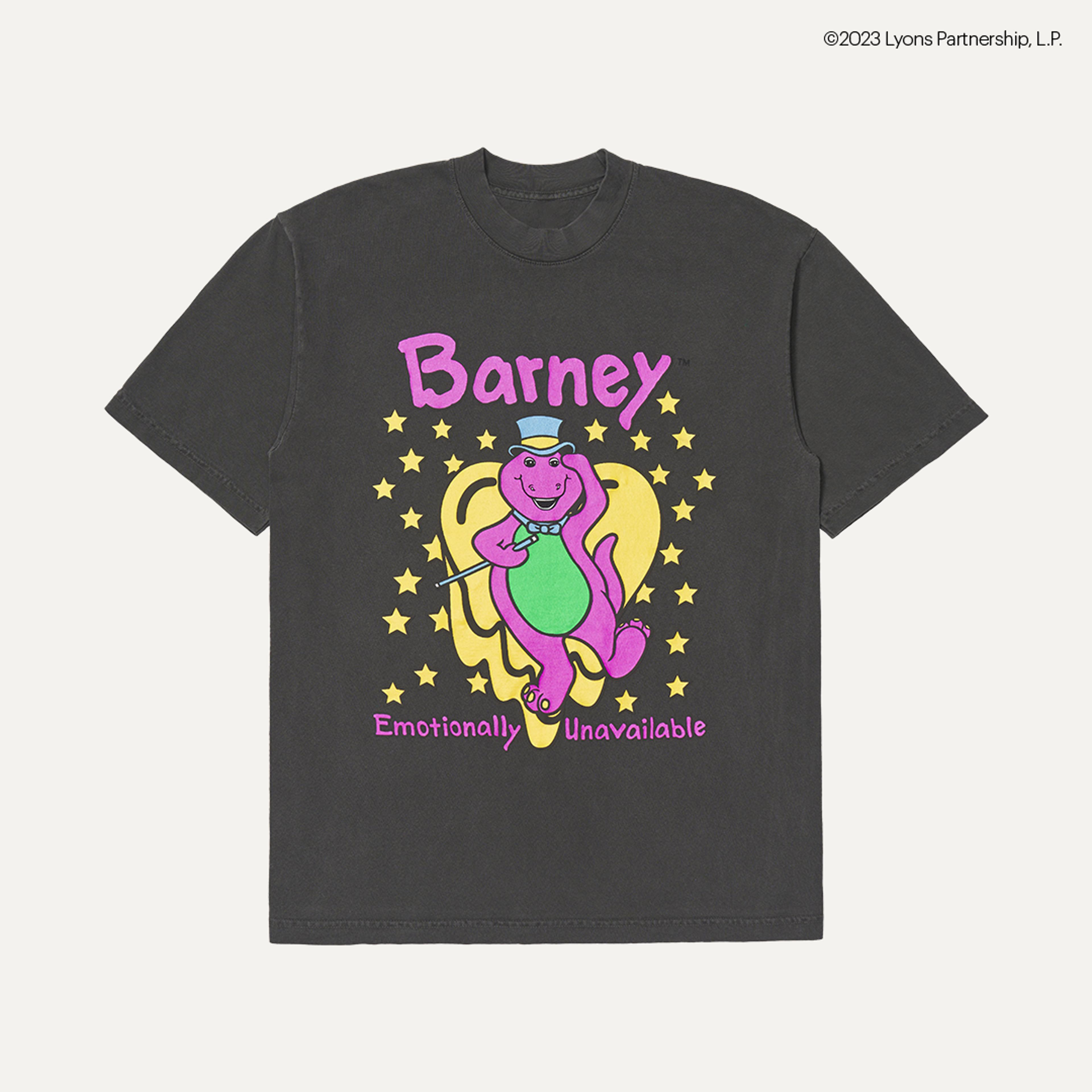 Emotionally Unavailable + Barney "Top Hat" T-Shirt - Black