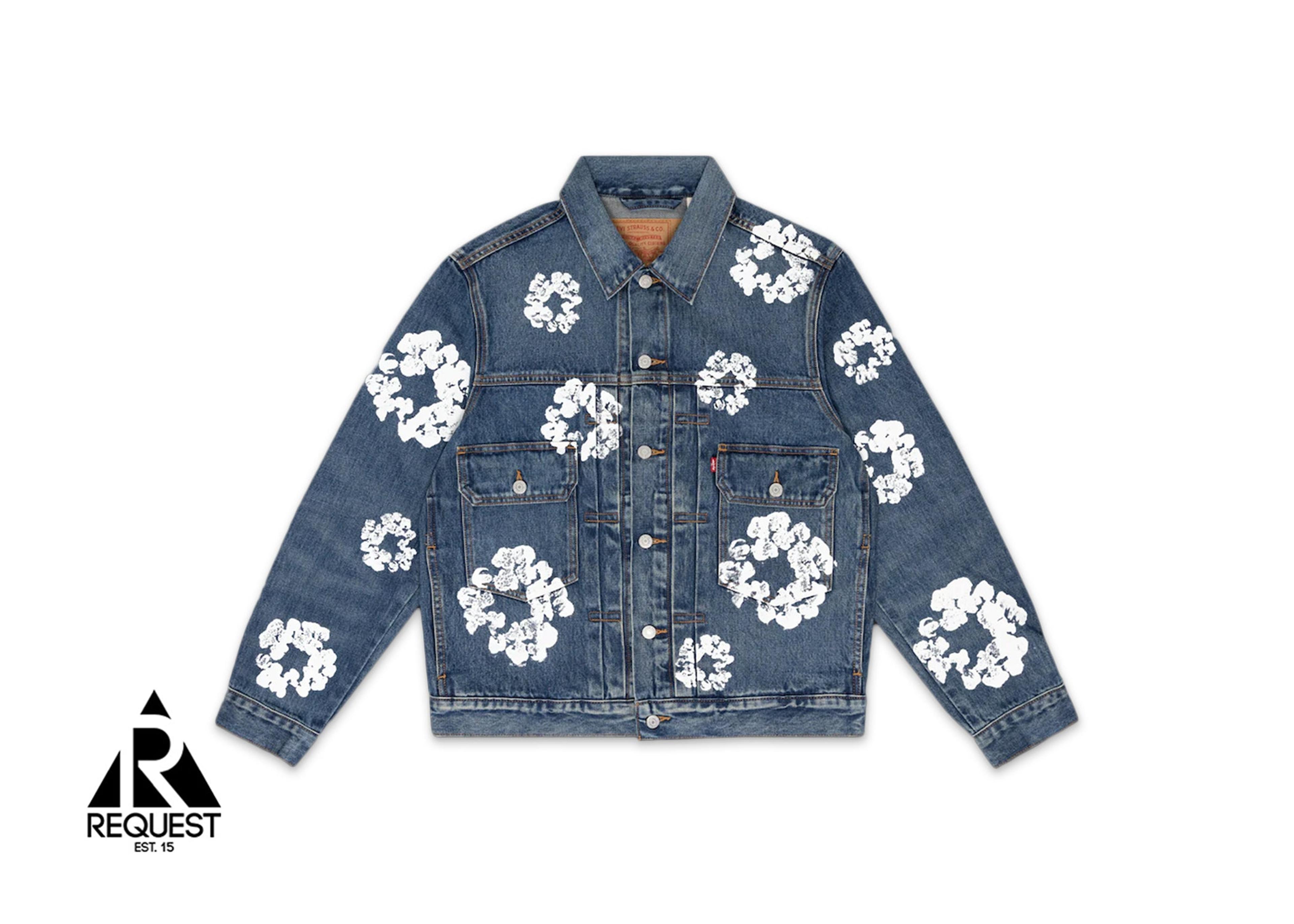 Cotton Wreath Denim Jacket "Indigo"