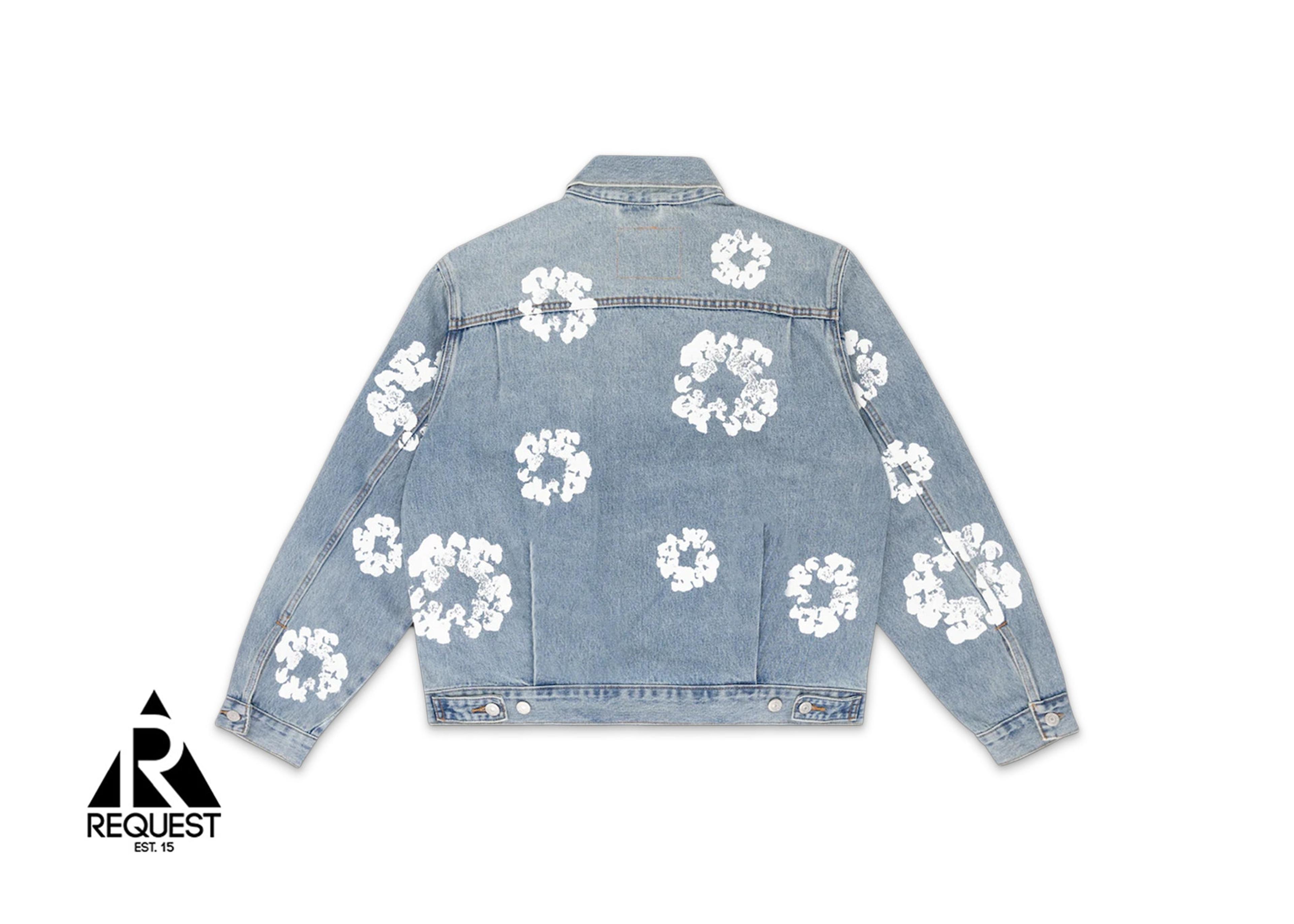 Alternate View 1 of Cotton Wreath Denim Jacket "Light Wash"