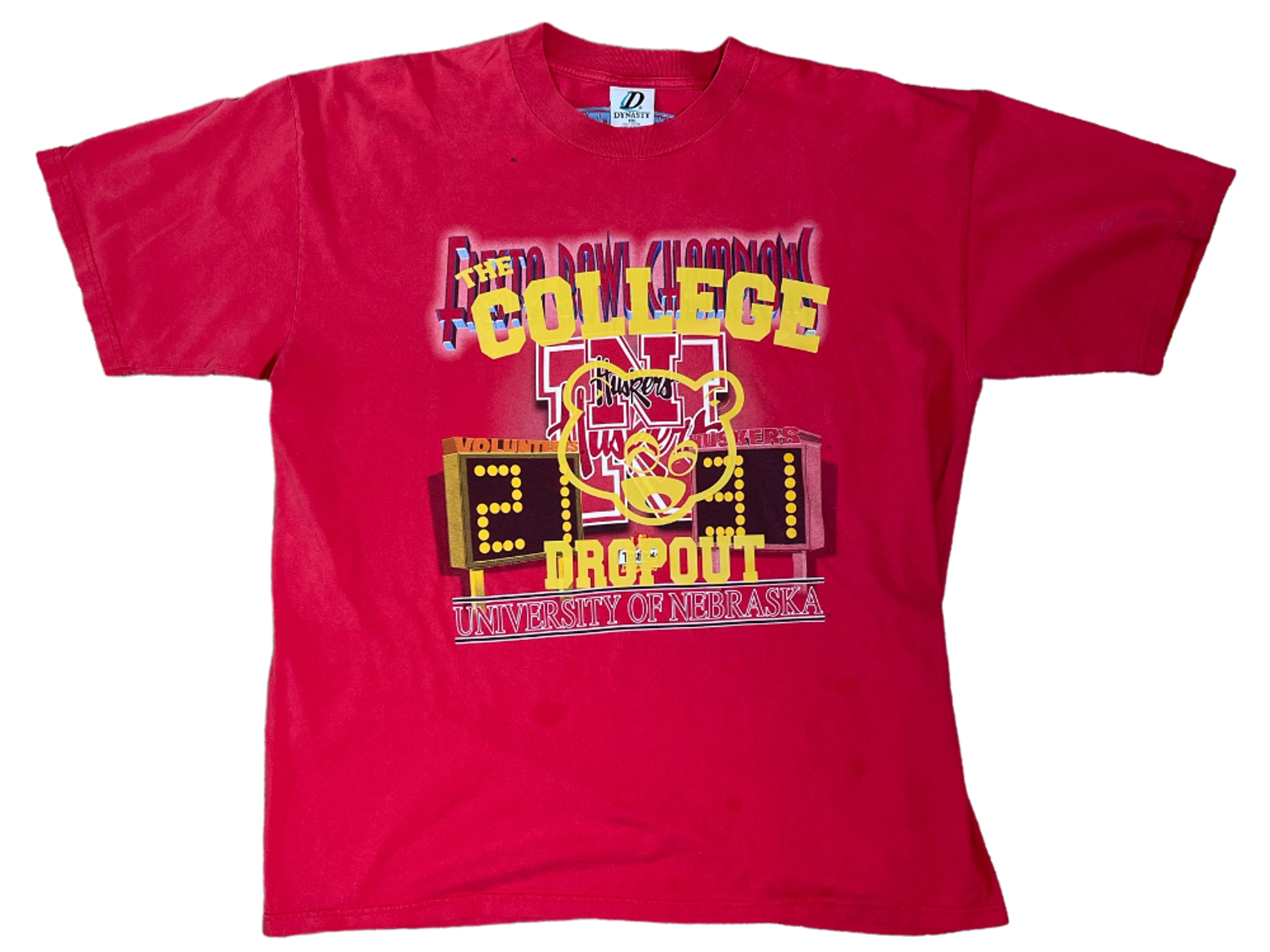 VINTAGE COLLEGE DROPOUT HUSKERS TEE