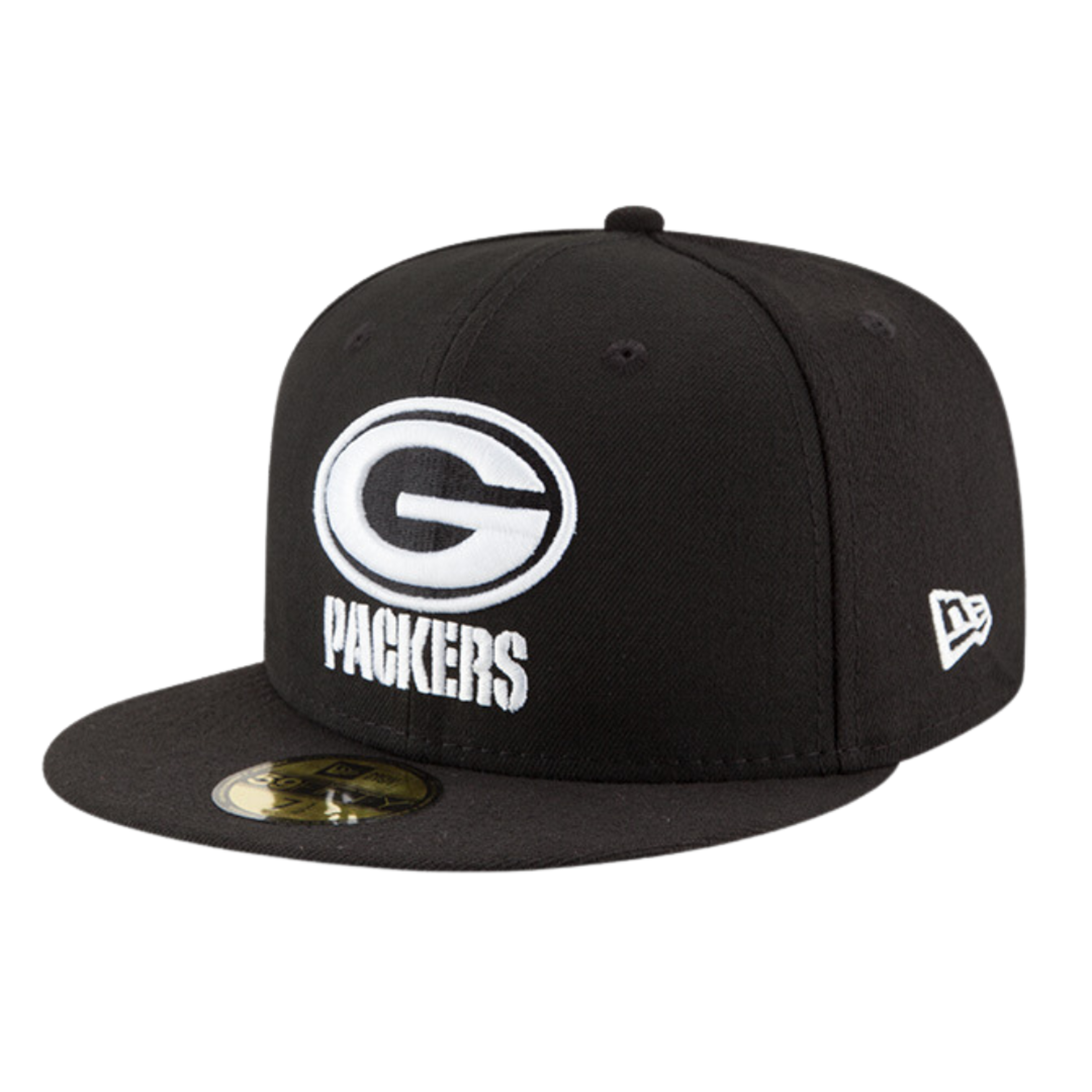 Alternate View 1 of Green Bay Packers Black and White 59FIFTY Fitted Hat