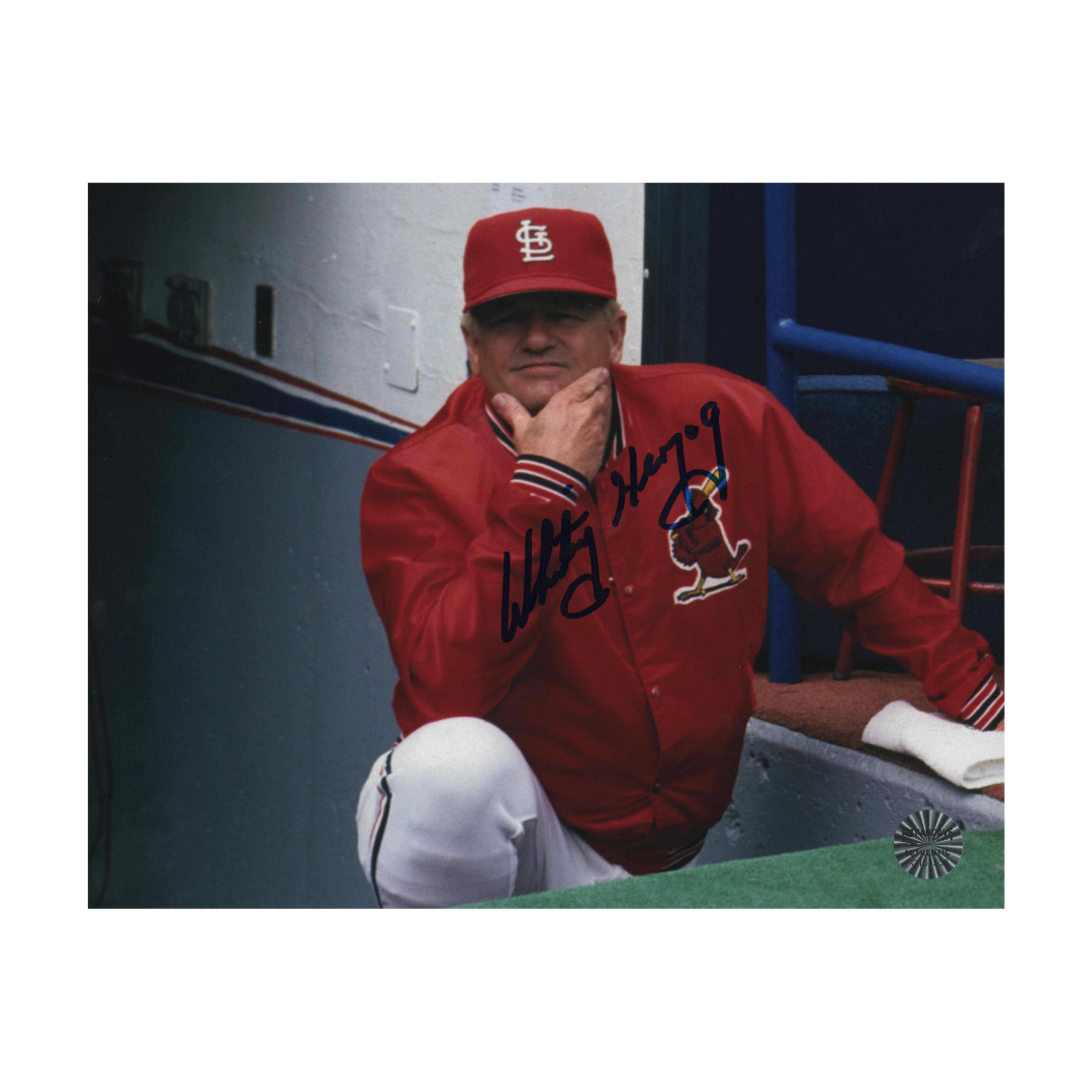 NTWRK - Whitey Herzog St Louis Cardinals Autographed Blue Sharpie Coachi