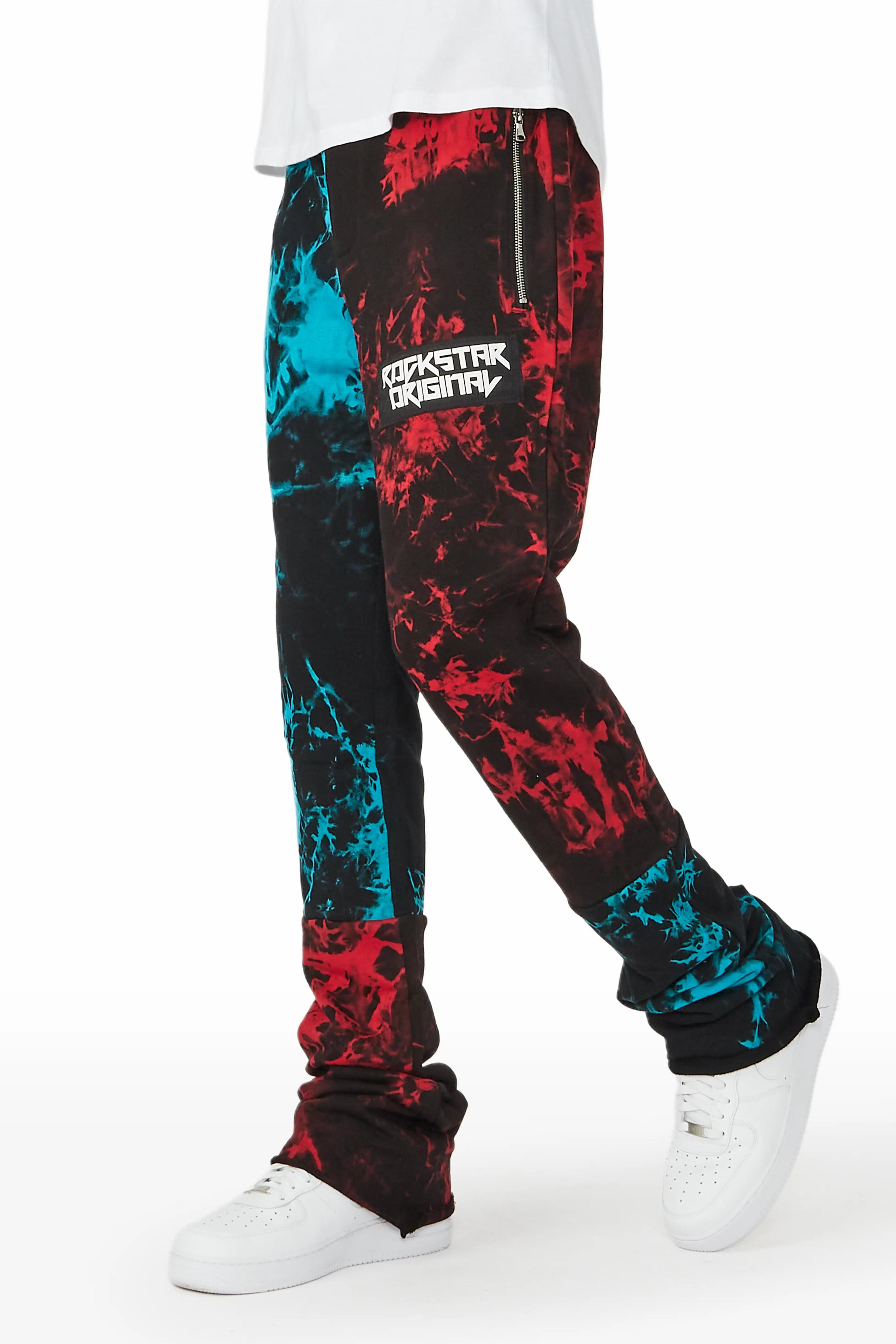Imogen Blue/Red Super Stacked Flare Track Pant