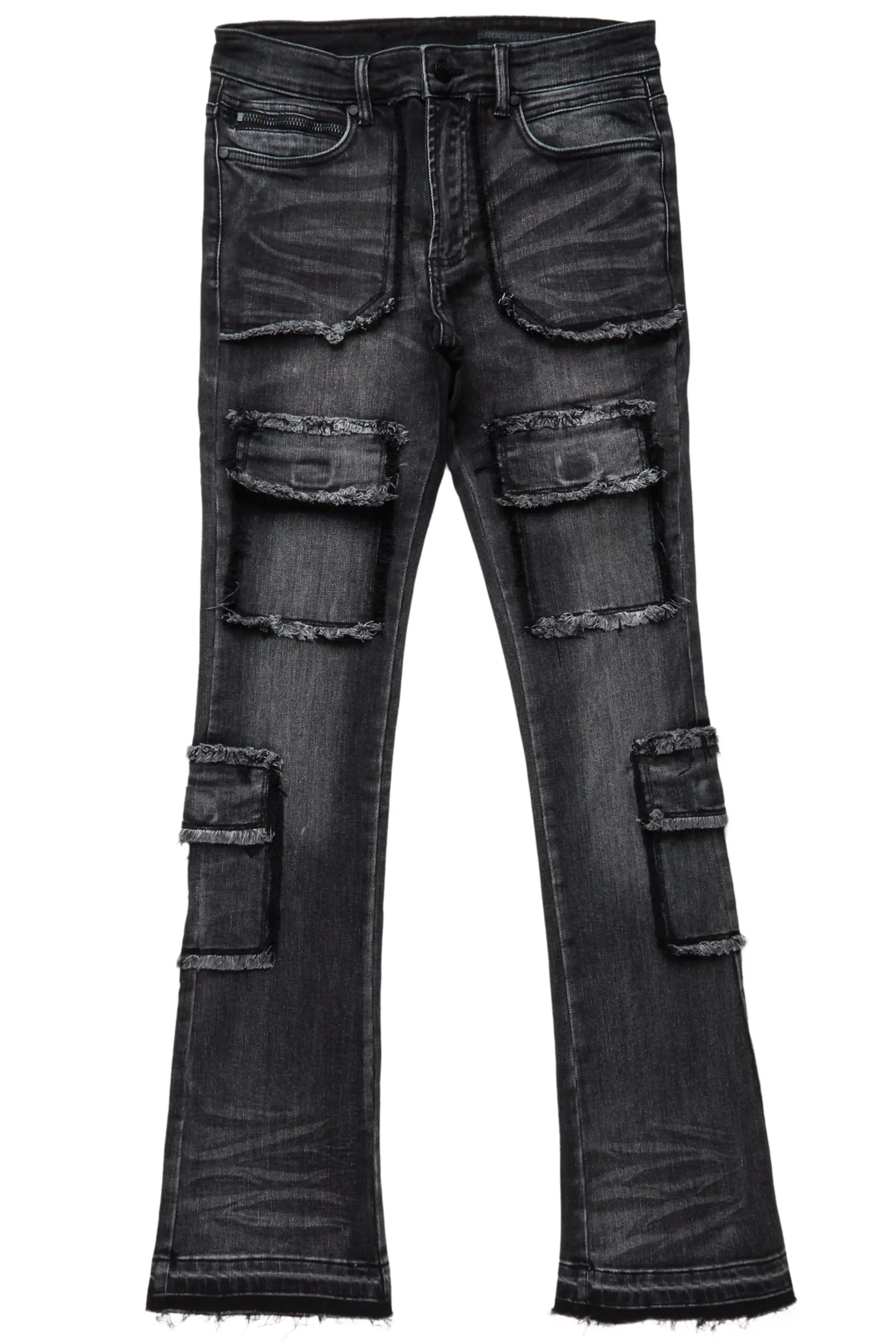 Alternate View 2 of Tyrell Grey Stacked Flare Cargo Jean