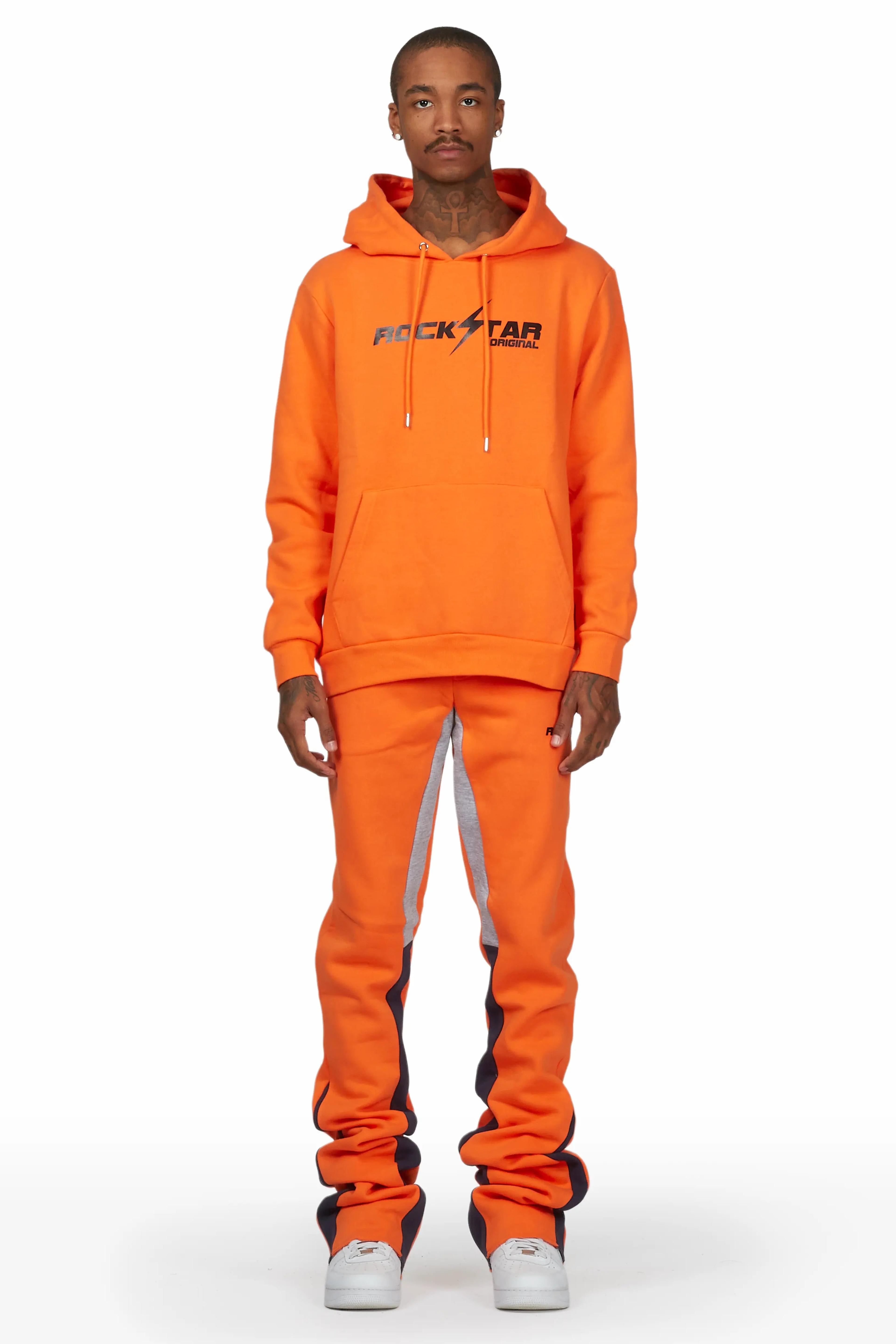 Rory Orange Hoodie Super Stacked Flare Pant Set
