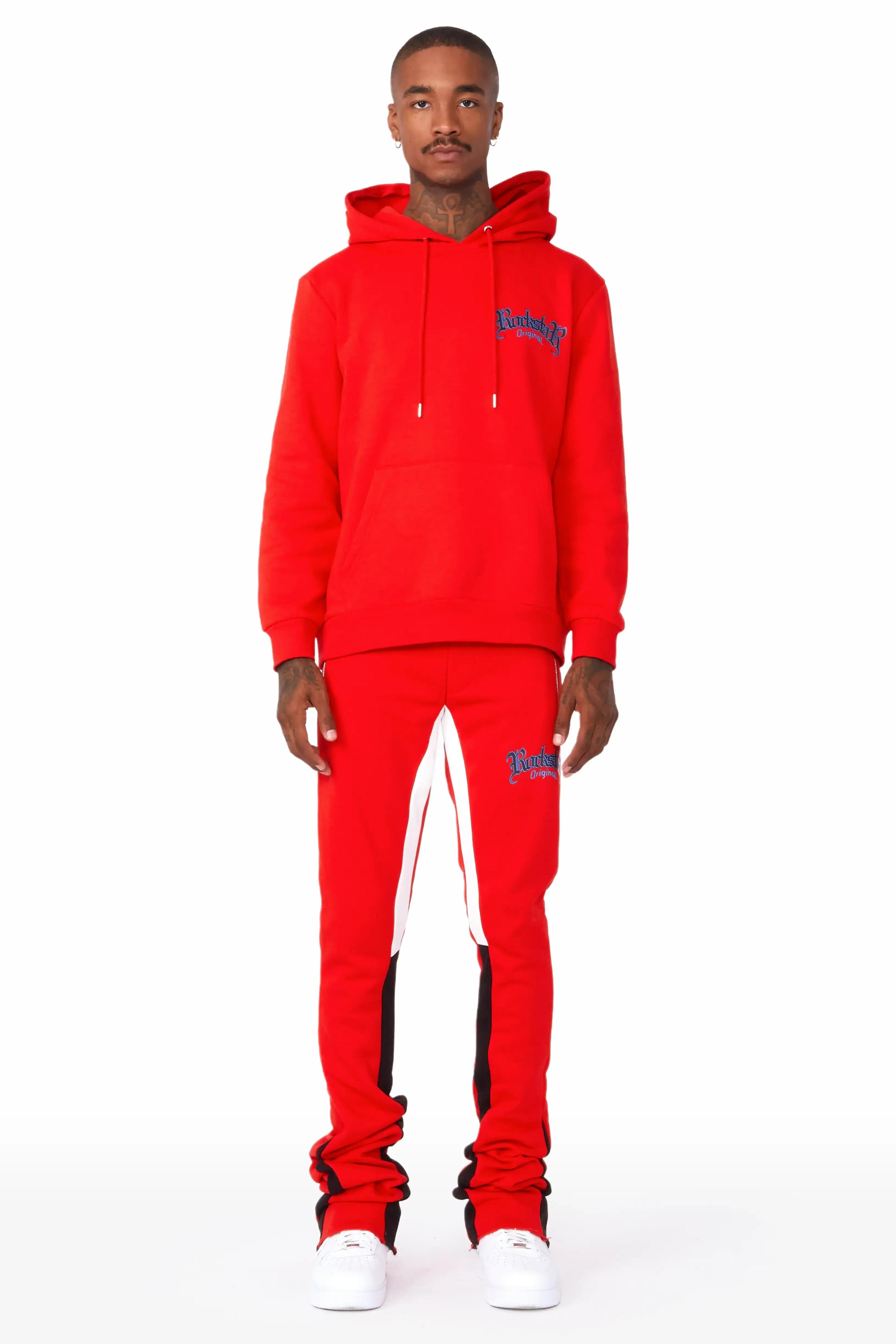 Alternate View 2 of Against Red Hoodie/Super Stacked Flare Pant Set