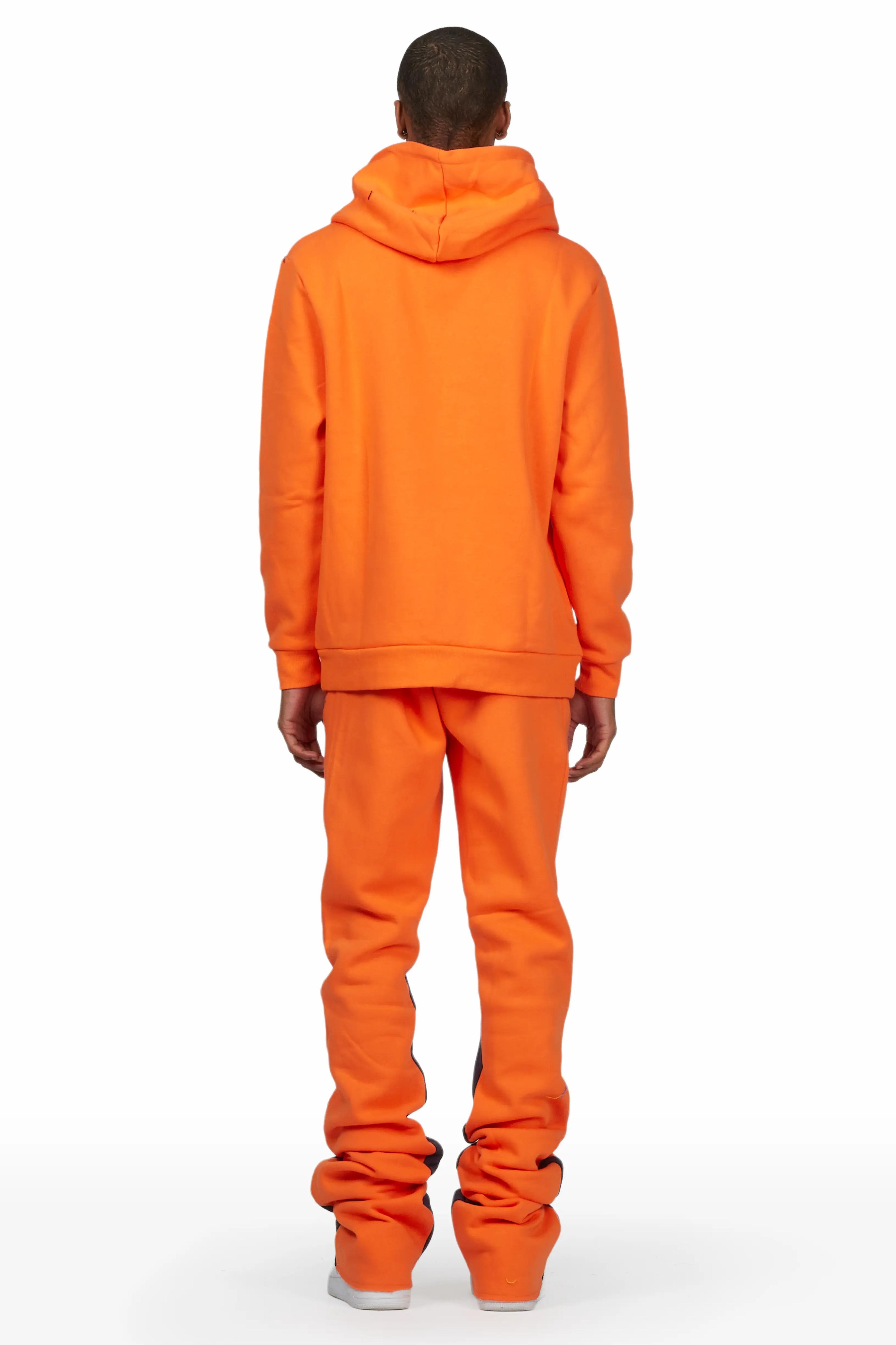 Alternate View 4 of Rory Orange Hoodie Super Stacked Flare Pant Set