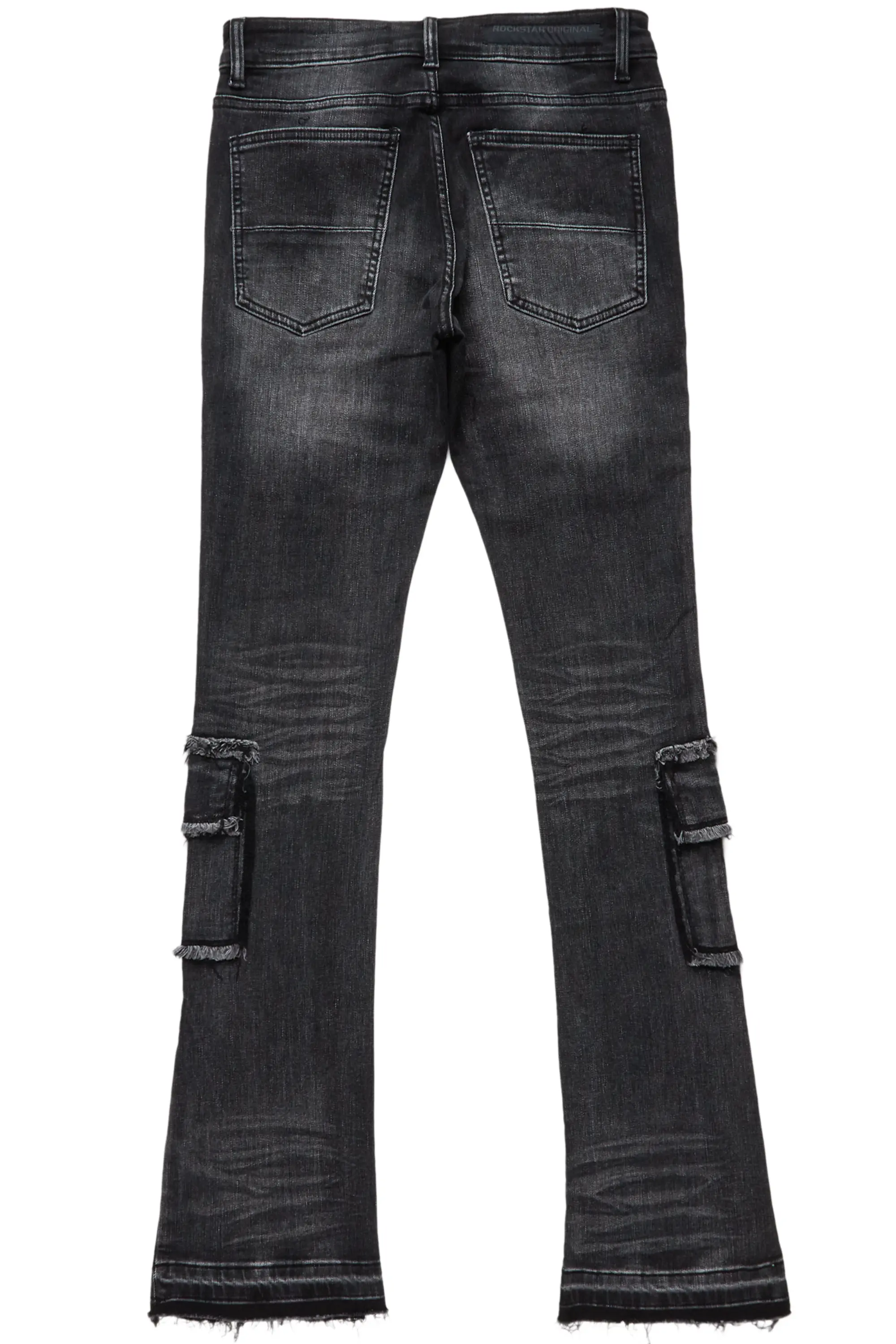 Alternate View 13 of Tyrell Grey Stacked Flare Cargo Jean