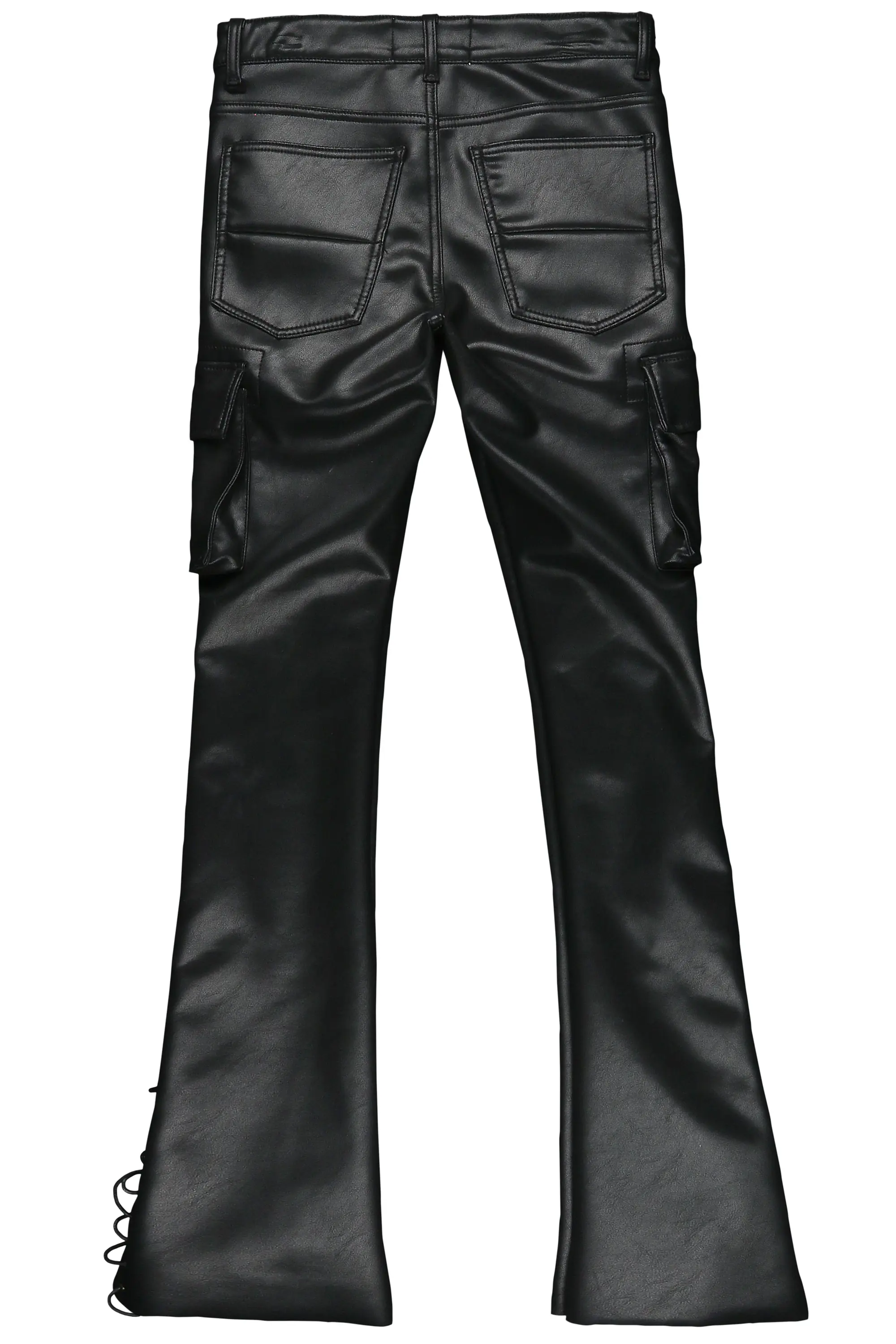 Alternate View 14 of Honor Black Faux Leather Stacked Flare Jean