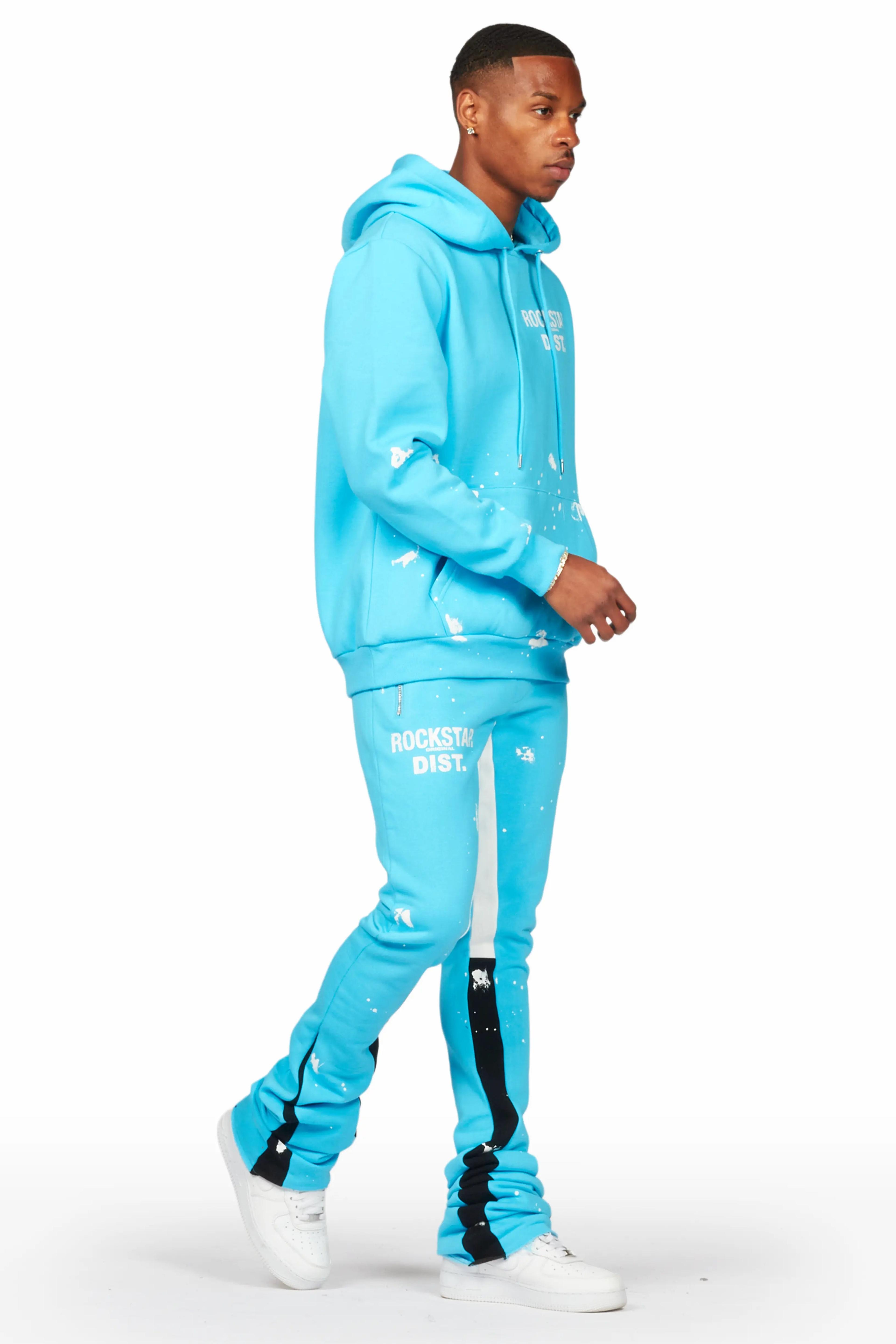 Alternate View 5 of Raffer Blue Hoodie/Super Stacked Flare Pant Set