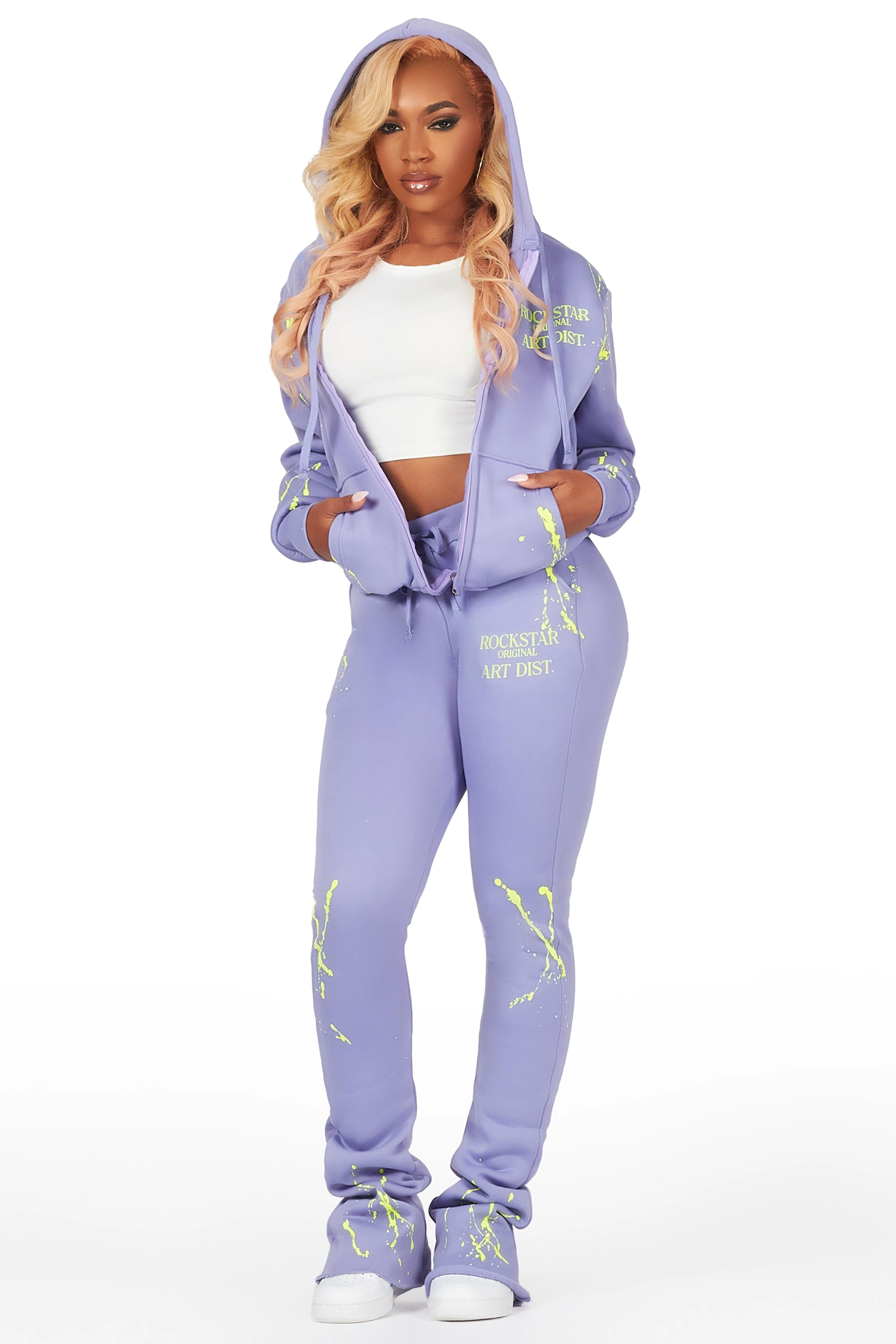 Alternate View 1 of Destinee Periwinkle Zip Up Super Stacked Trackset