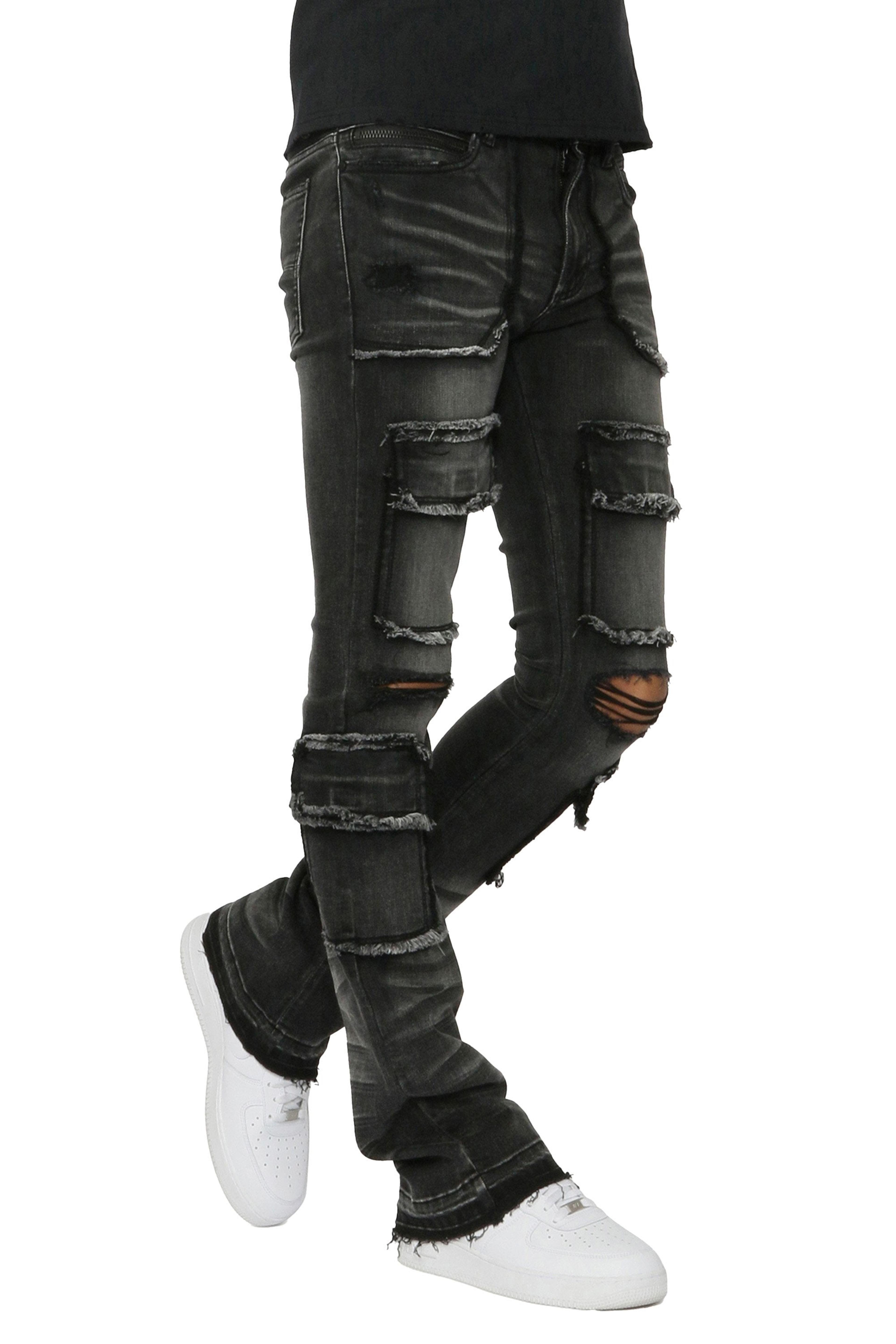 Alternate View 14 of Tyrell Grey Stacked Flare Cargo Jean