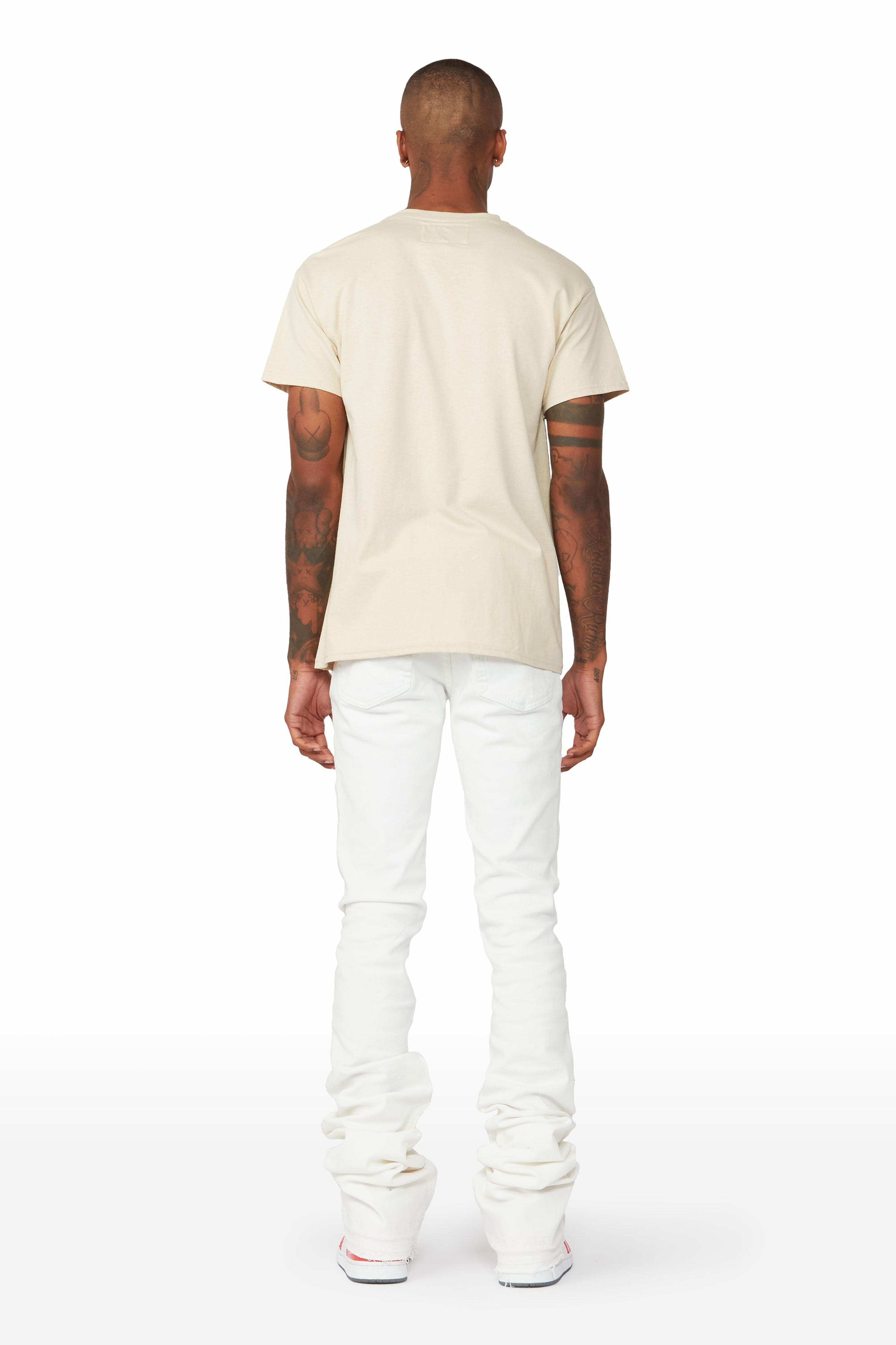 Alternate View 4 of Sniper White Super Stacked Flare Jean