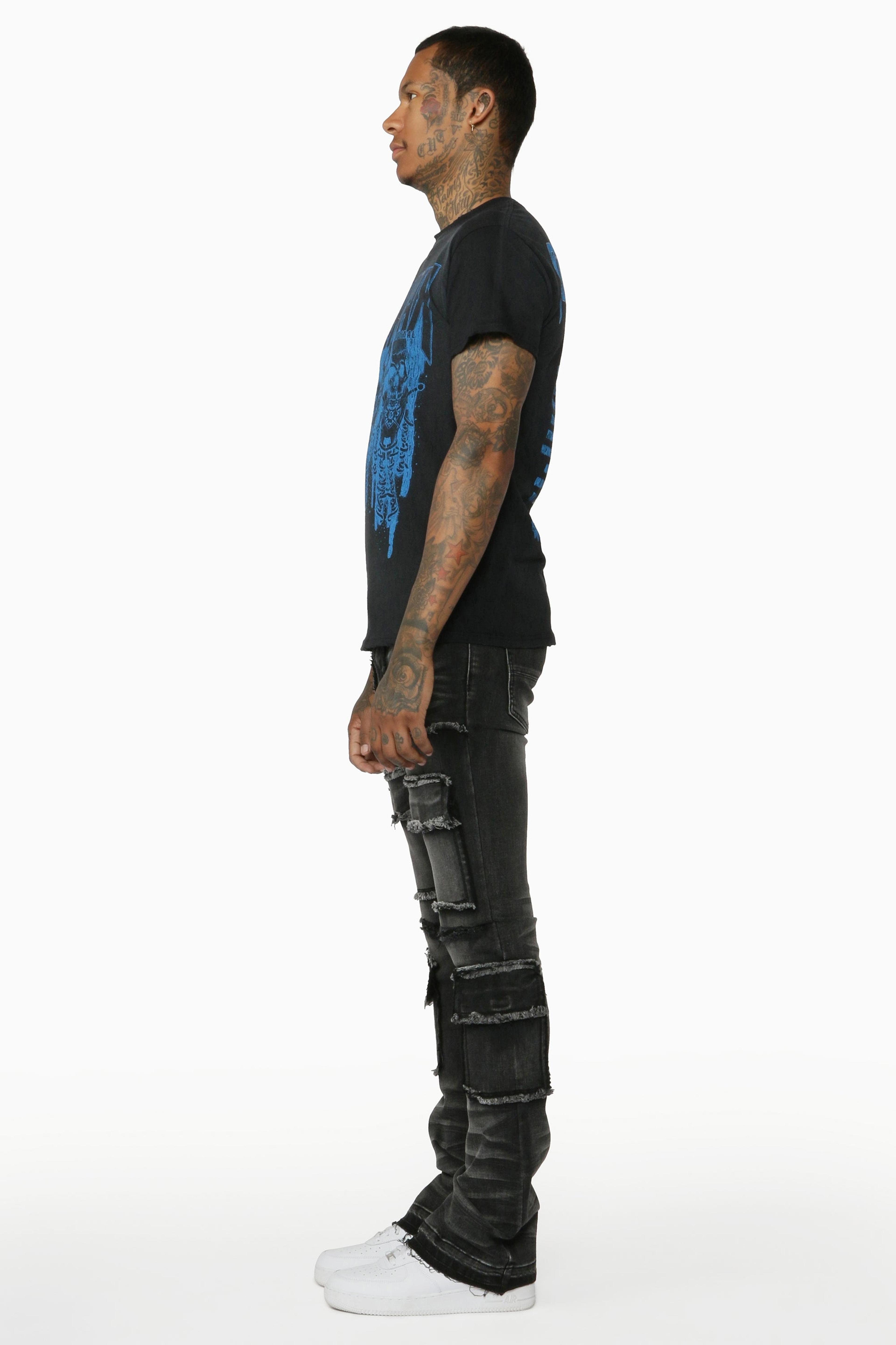 Alternate View 5 of Tyrell Grey Stacked Flare Cargo Jean