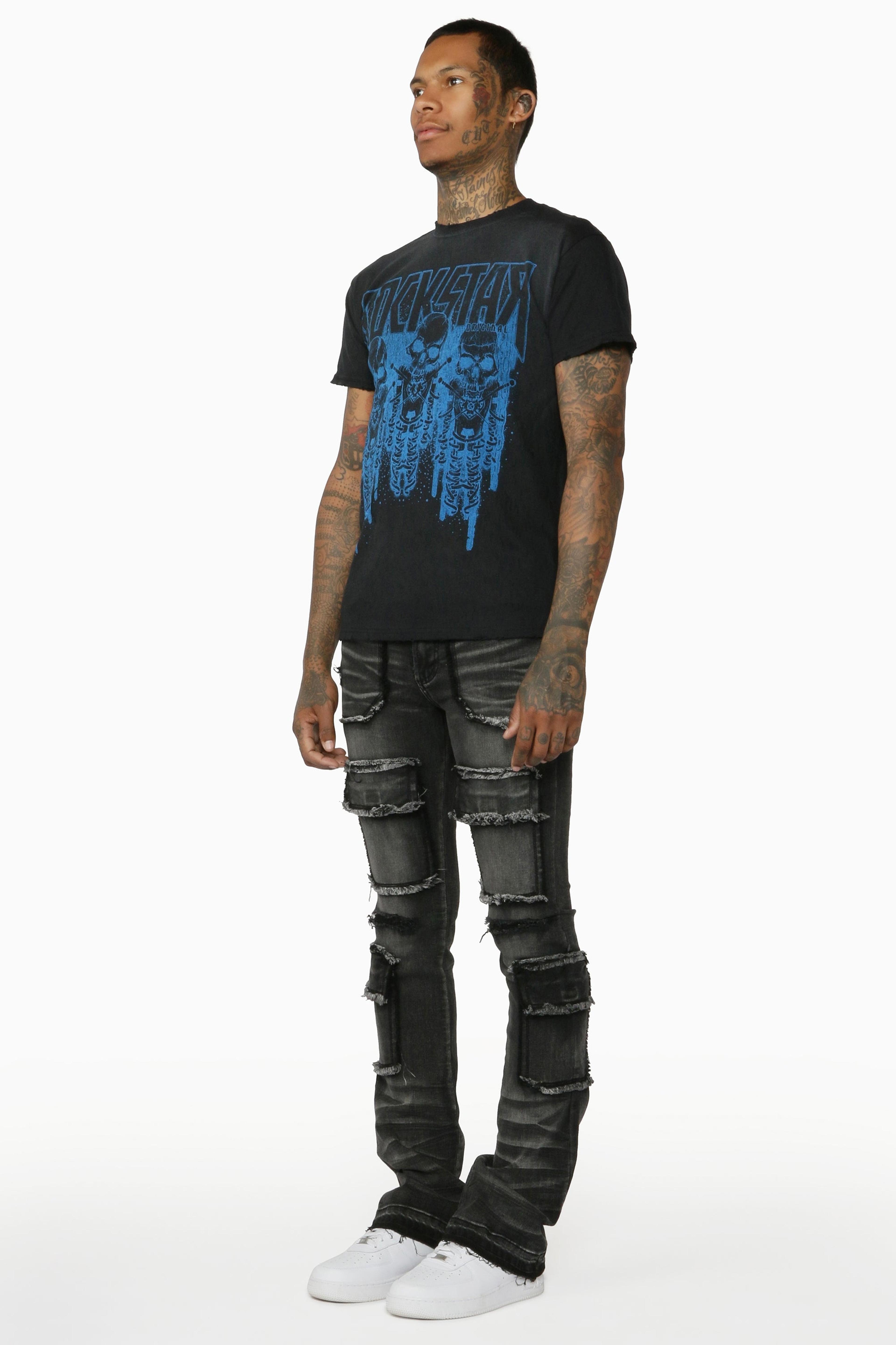 Alternate View 3 of Tyrell Grey Stacked Flare Cargo Jean
