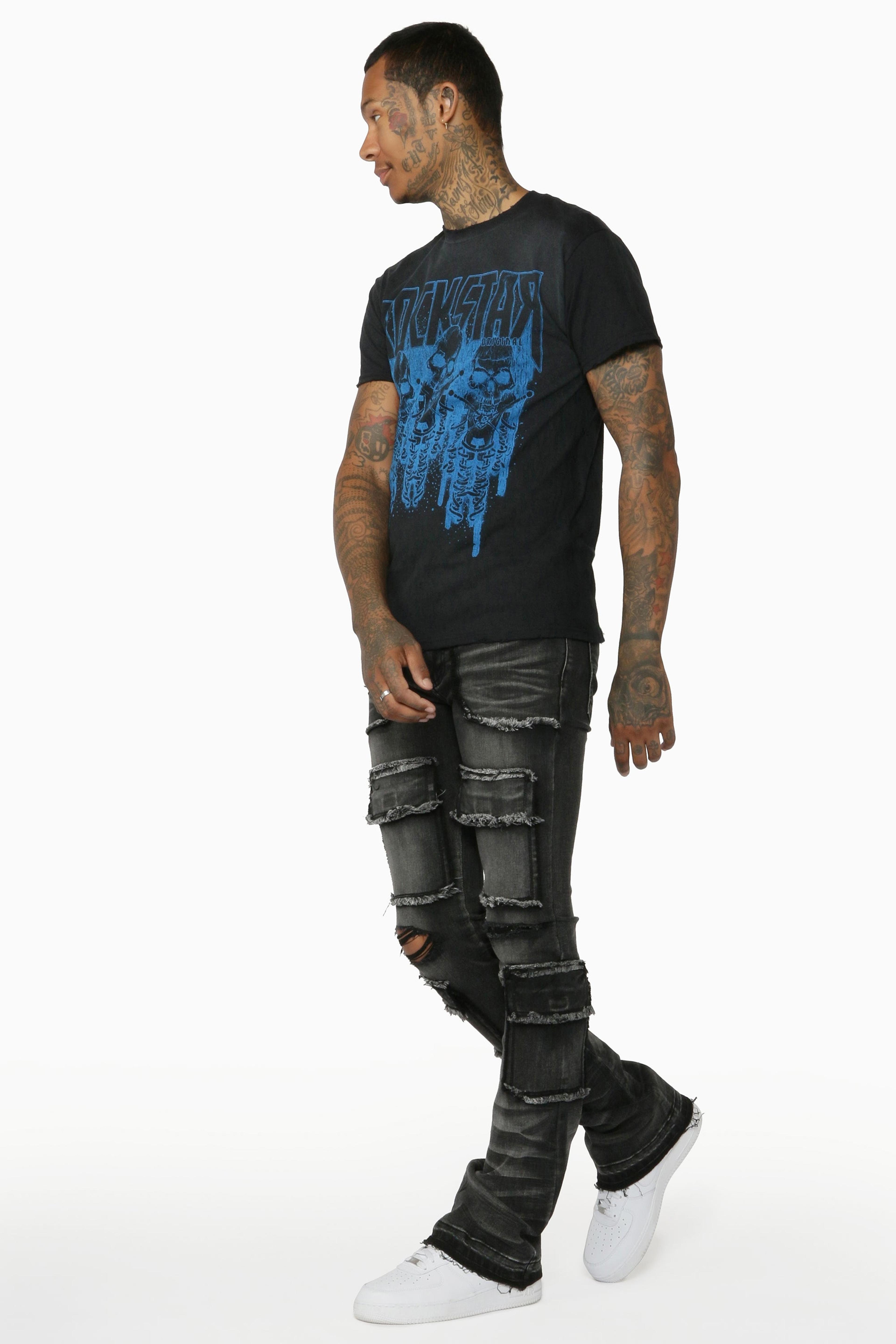 Alternate View 10 of Tyrell Grey Stacked Flare Cargo Jean