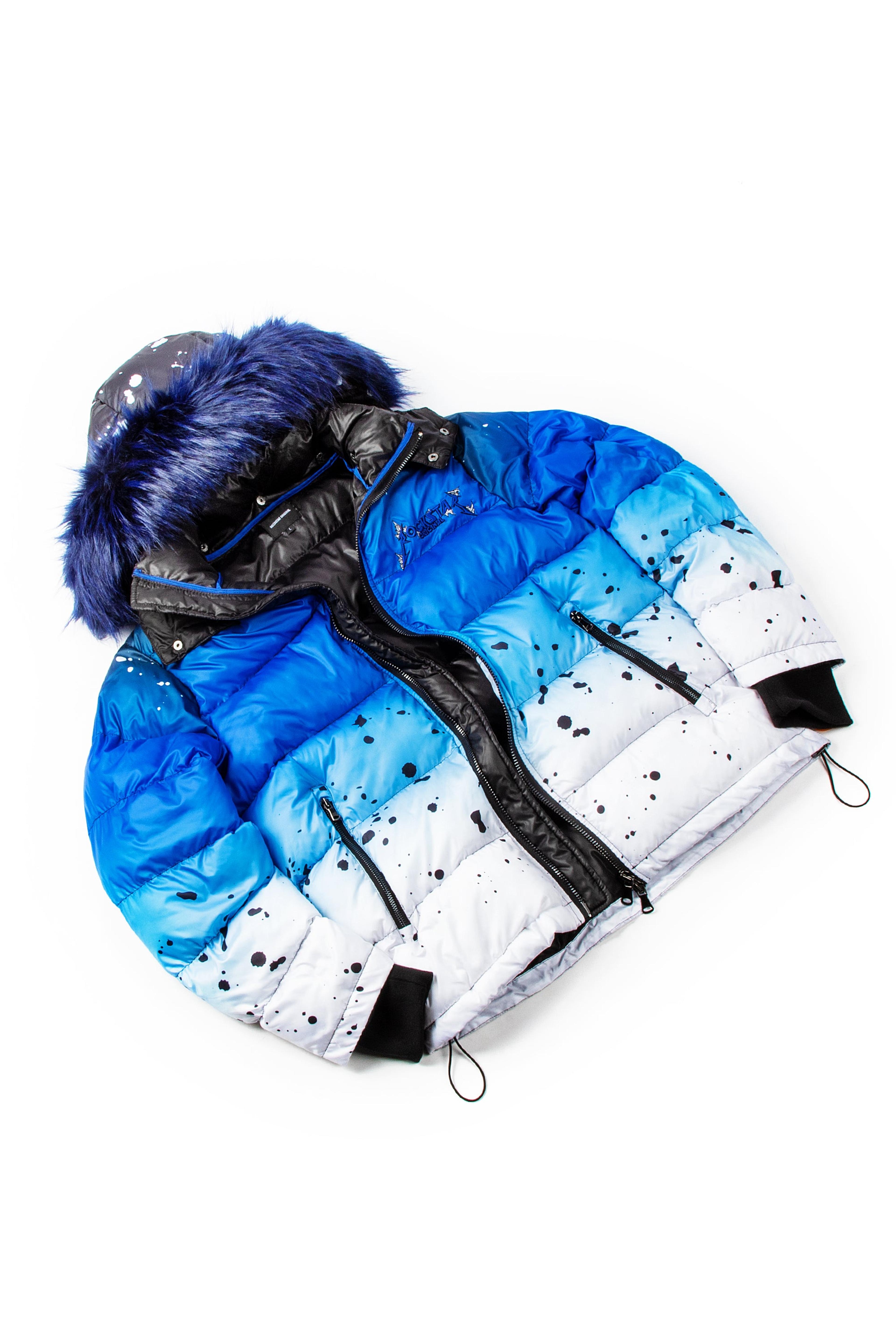 Royal Blue Curry Ombre Puffer Jacket