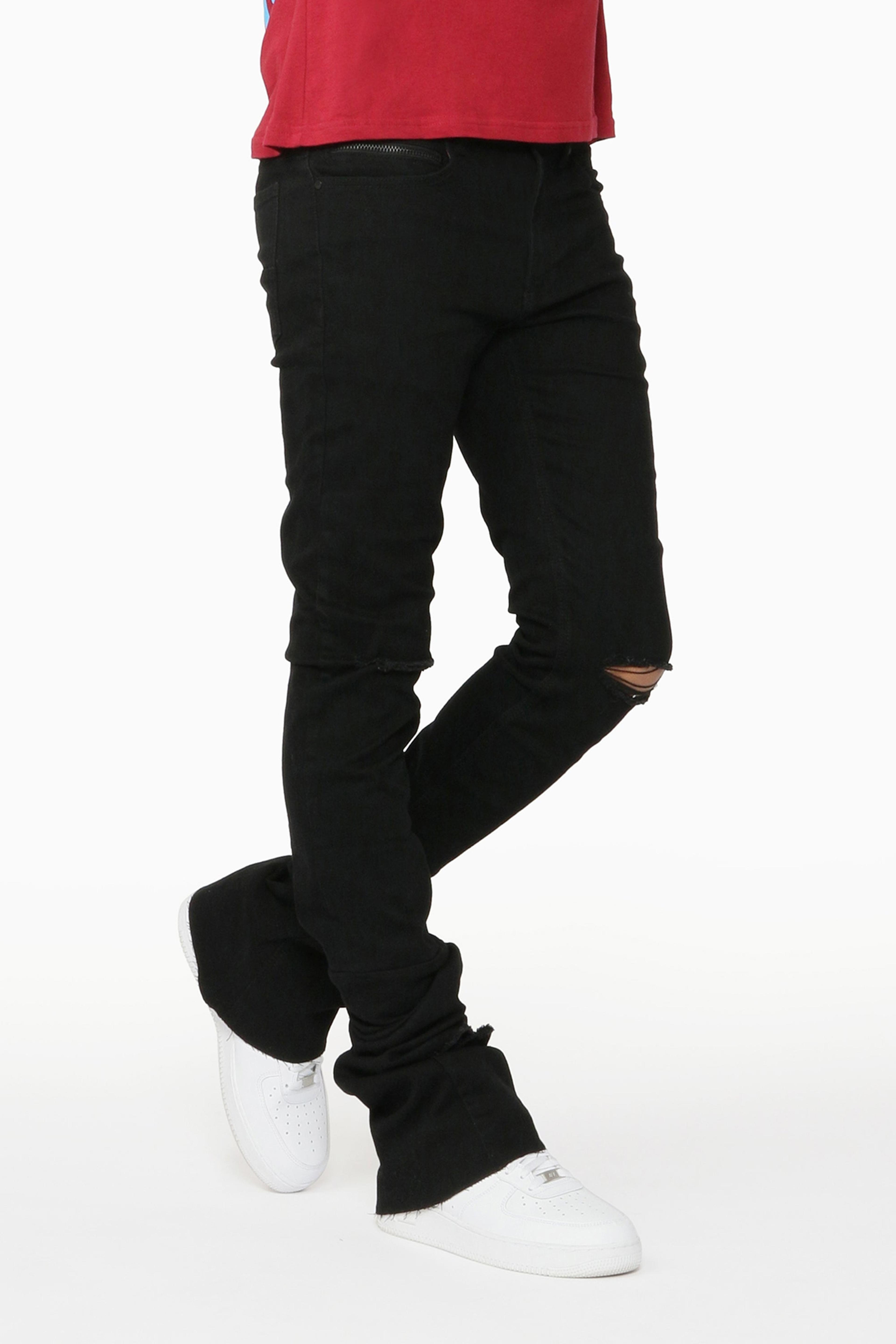 NTWRK - Josiah Black Super Stacked Flare Jean