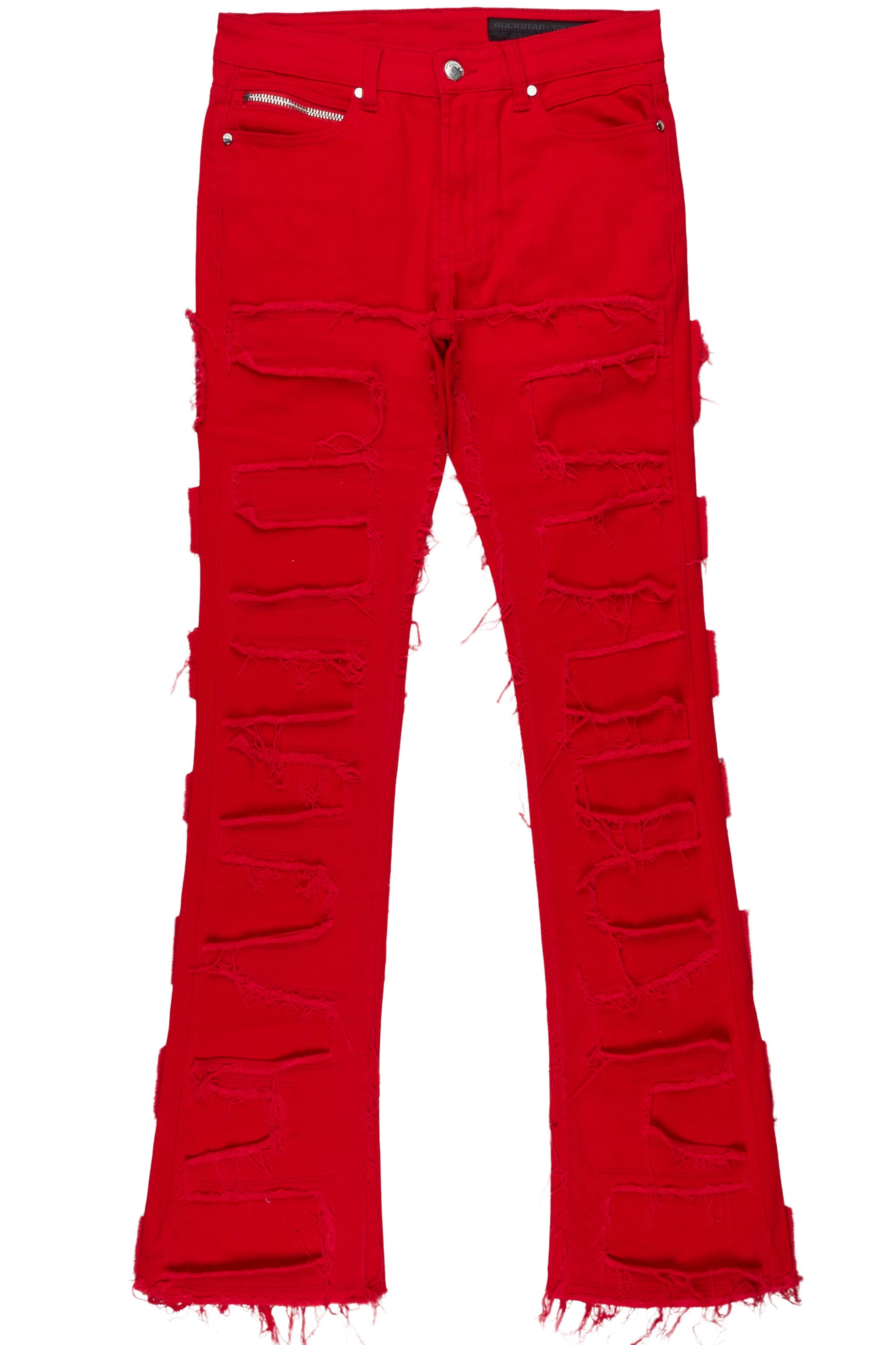 Alternate View 1 of Shake Red Stacked Flare Jean