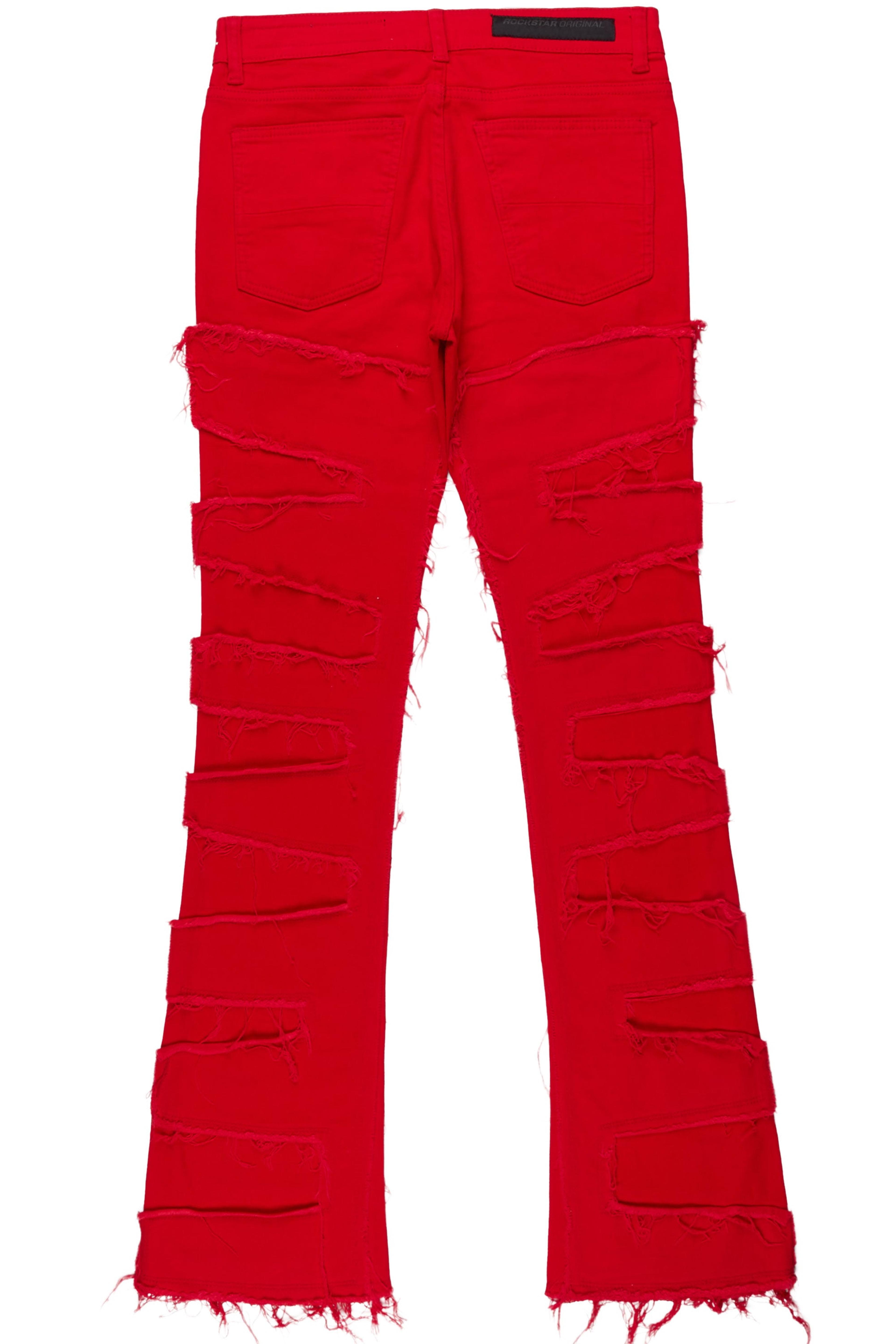 Alternate View 7 of Shake Red Stacked Flare Jean