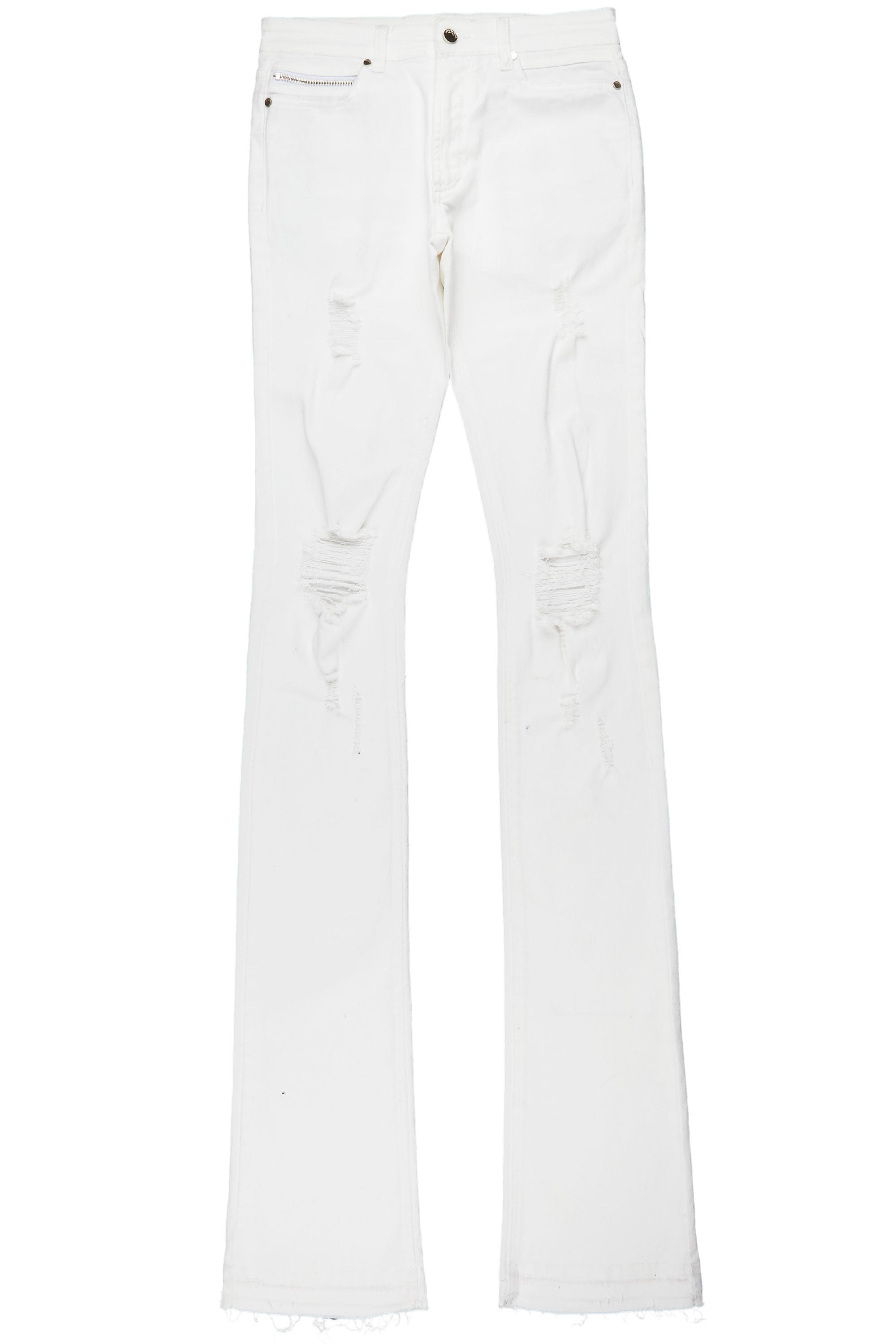 Alternate View 1 of Sniper White Super Stacked Flare Jean