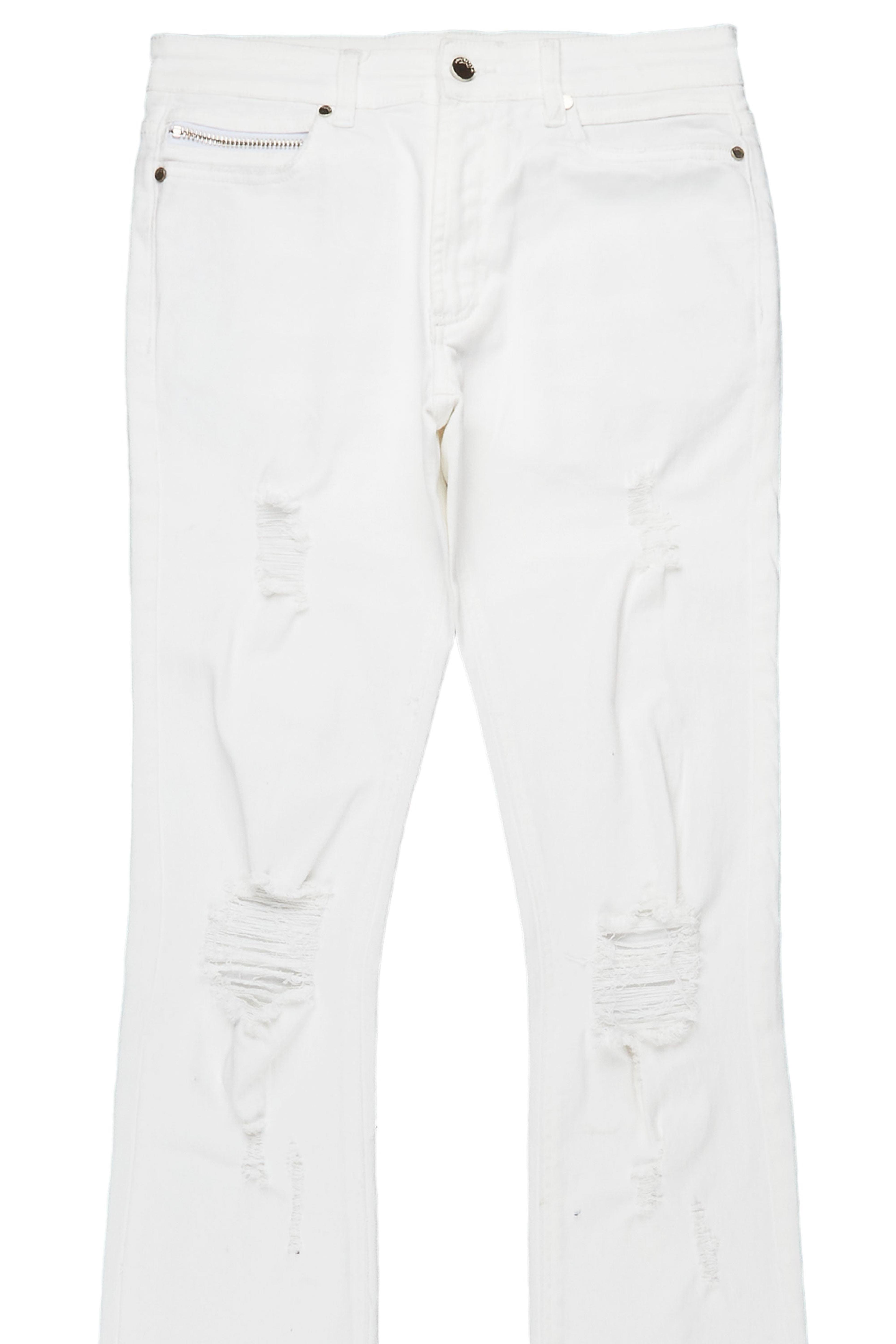 Alternate View 6 of Sniper White Super Stacked Flare Jean