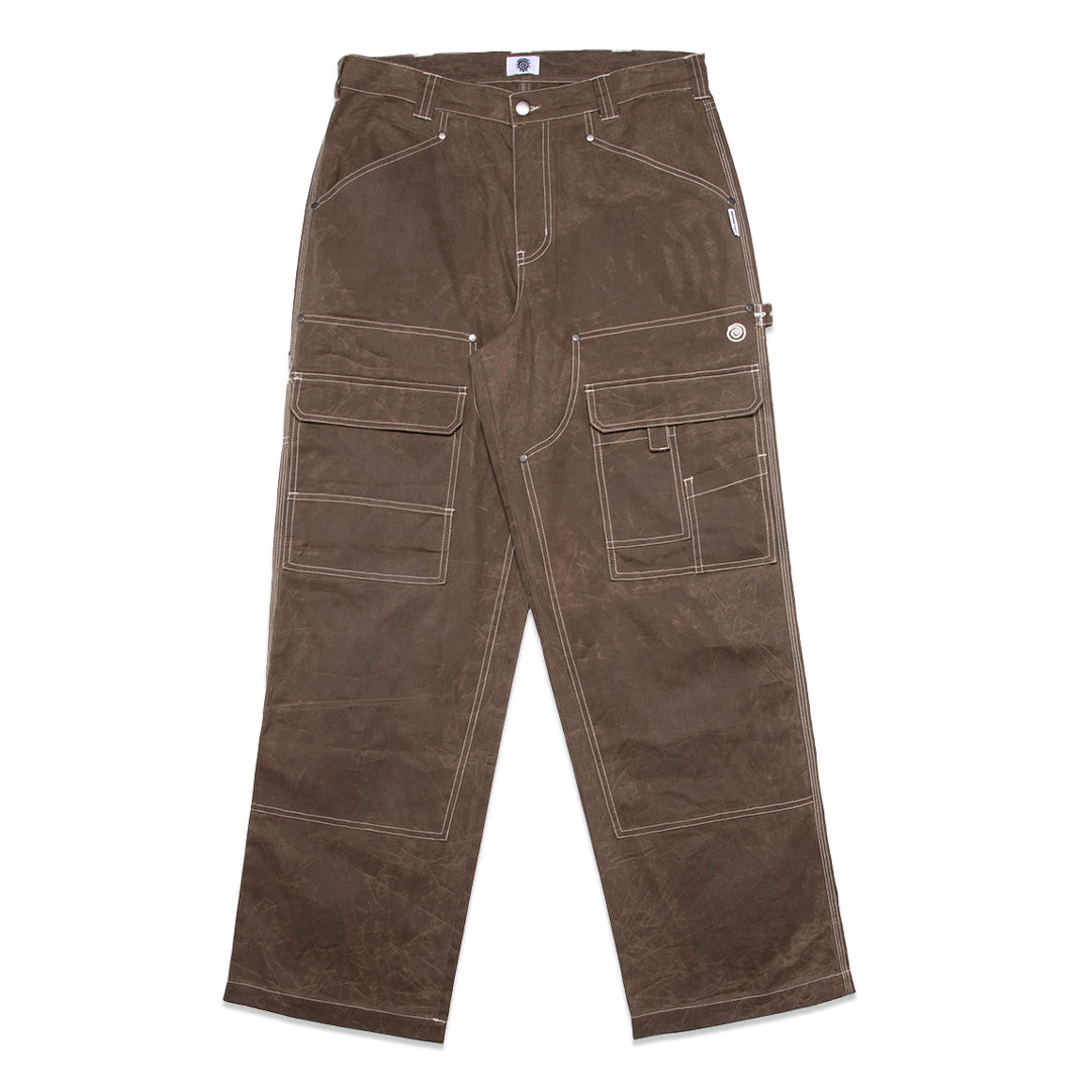 Waxed Canvas Cargo Work Pant - Brown