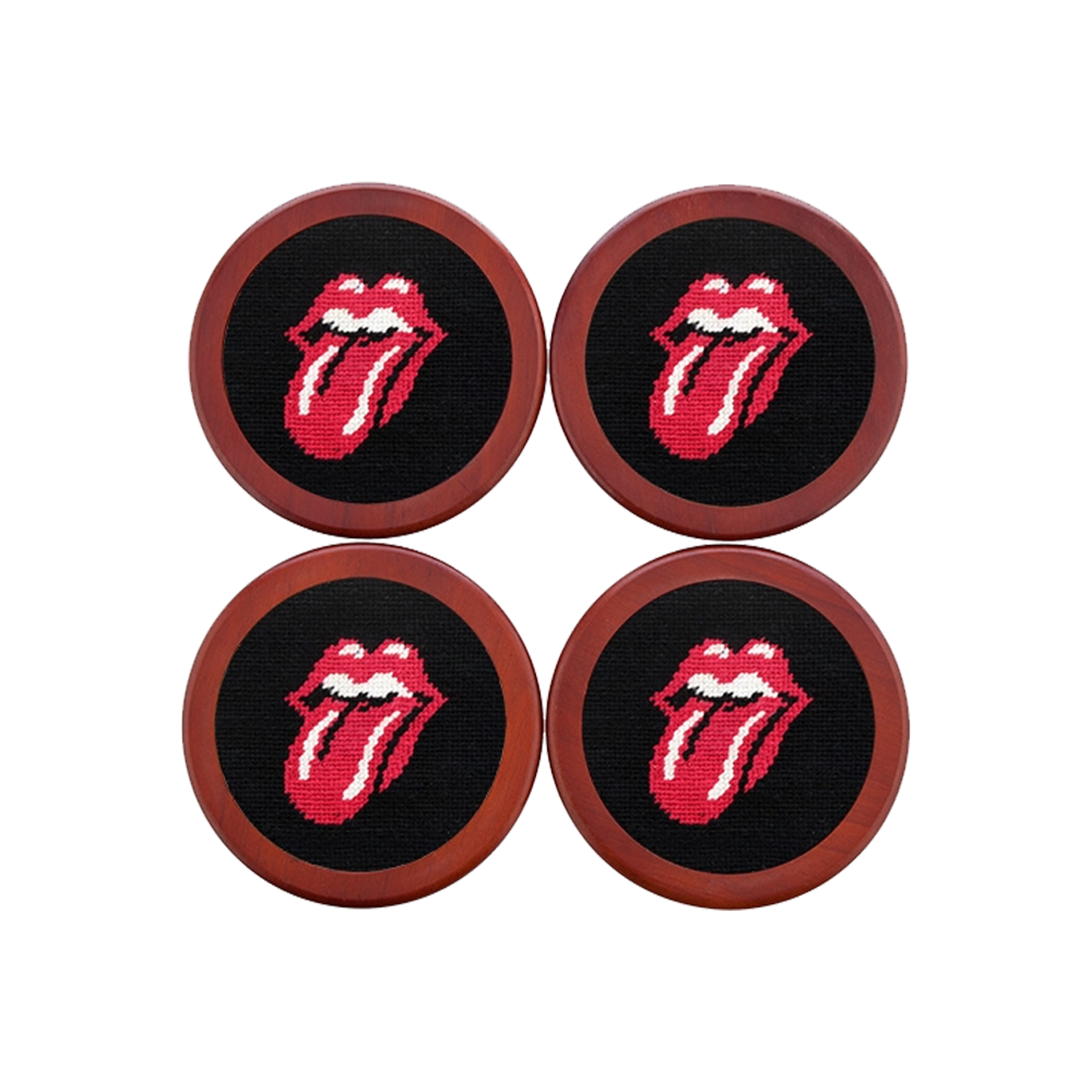 Rolling Stones Needlepoint Coaster Set