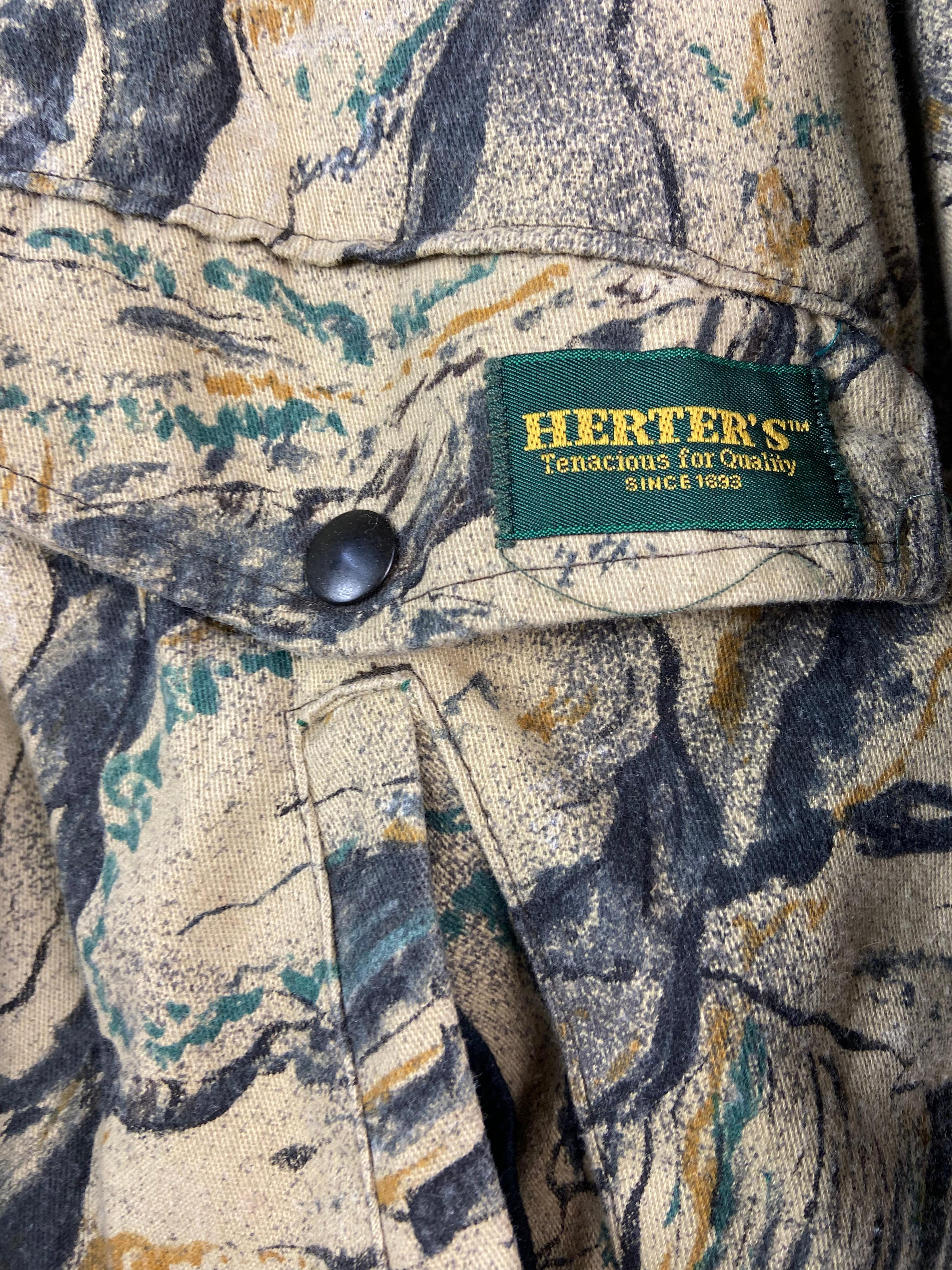 Alternate View 2 of VTG Herters Classic Made In USA Camo Button Up Jacket Sz L/XL