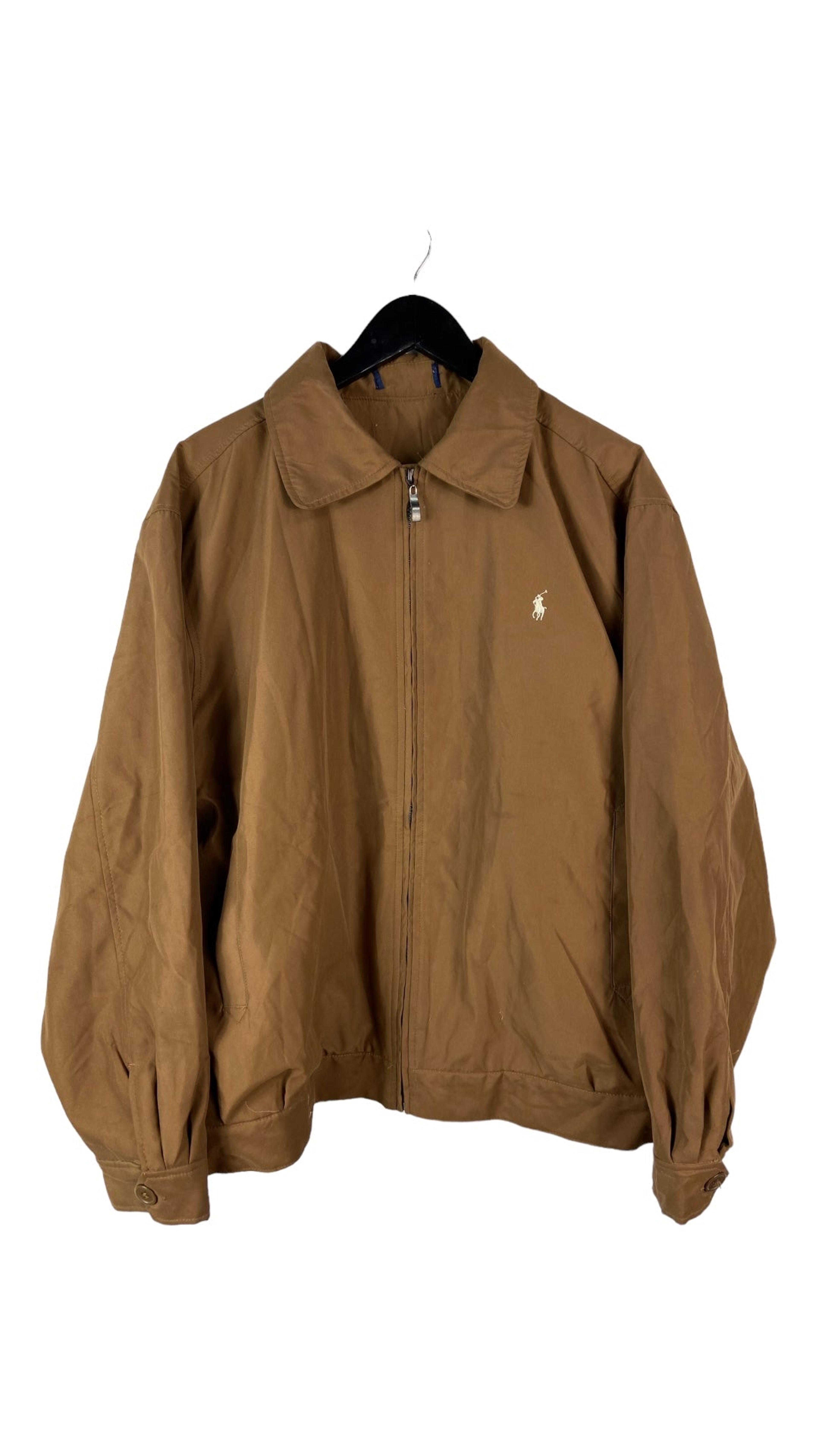 VTG Polo Ralph Lauren Brown Zip Up Jacket Sz XL