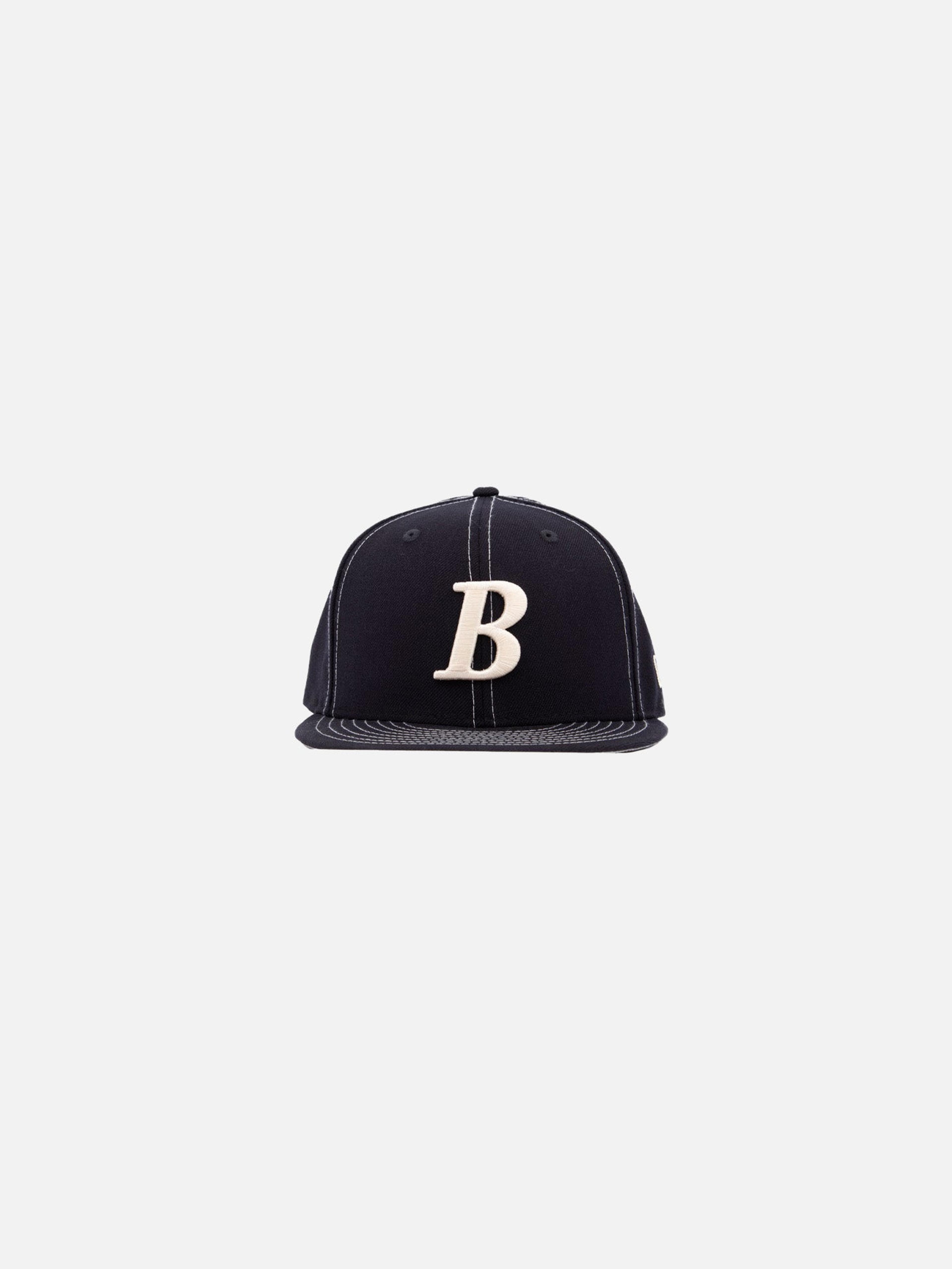 New Era B Logo Cap - Navy/White Contrast Stitch
