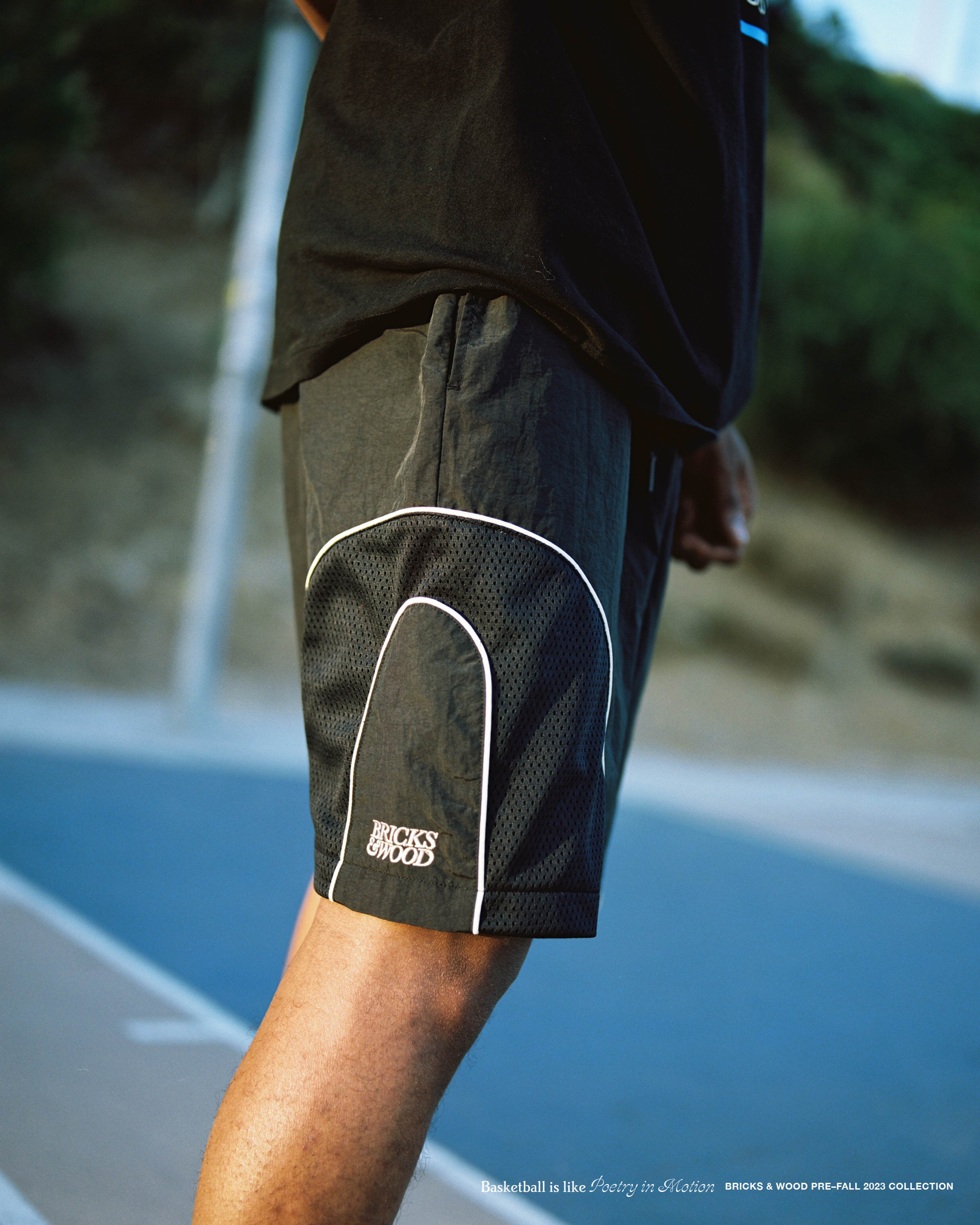 Alternate View 5 of Nylon Half Court Shorts - Black