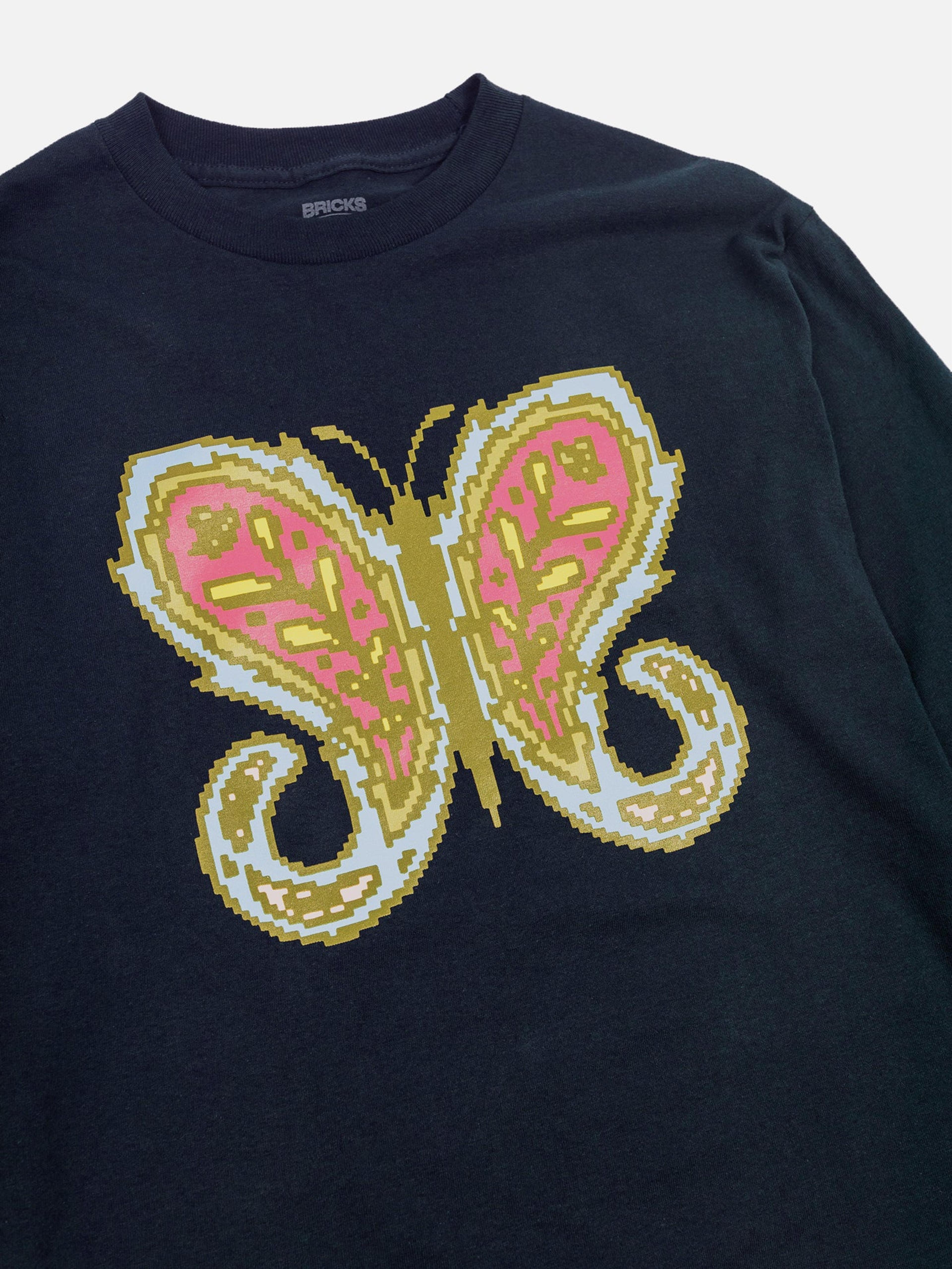 Alternate View 1 of Paisley Butterfly L/S Tee - Navy