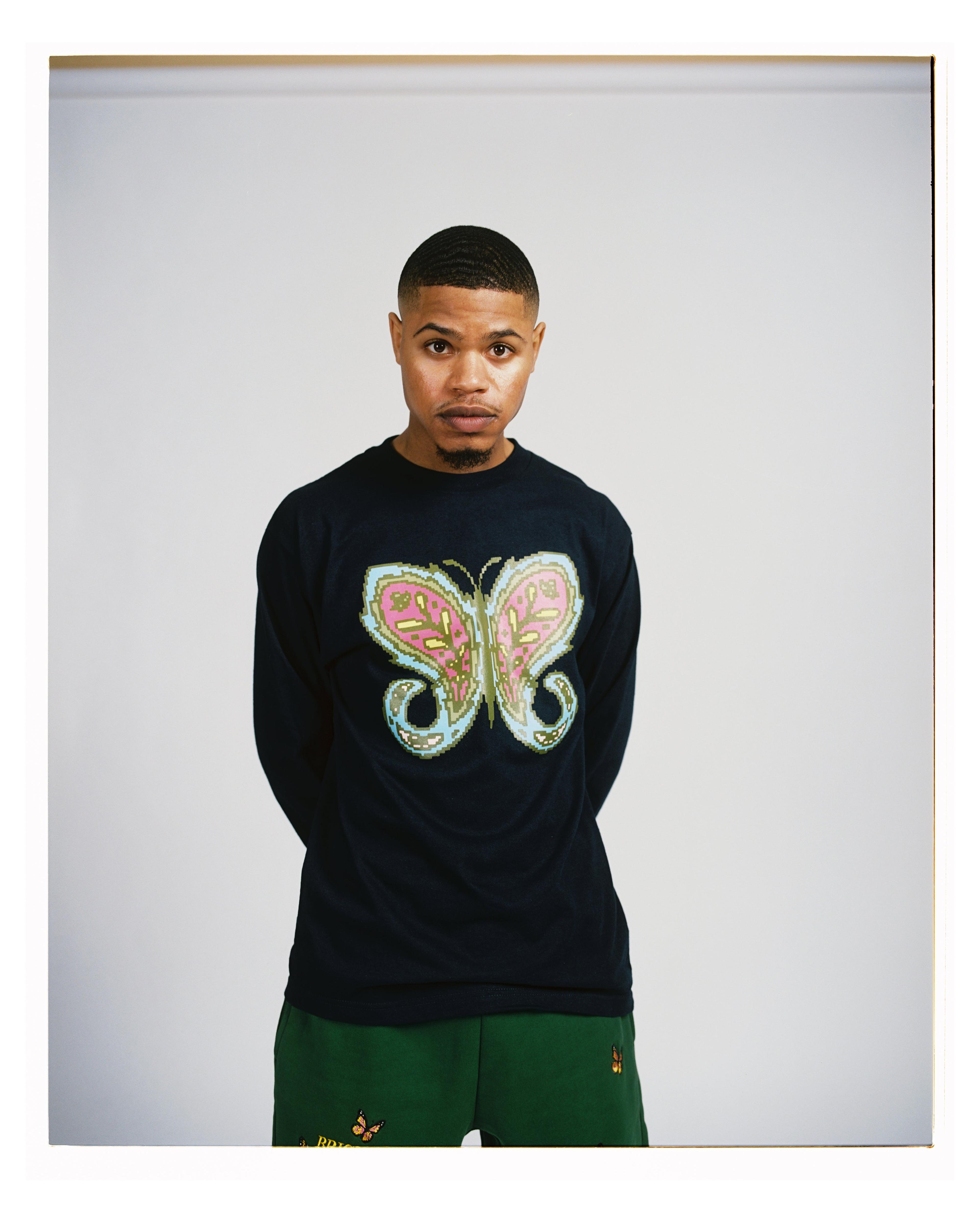 Alternate View 2 of Paisley Butterfly L/S Tee - Navy