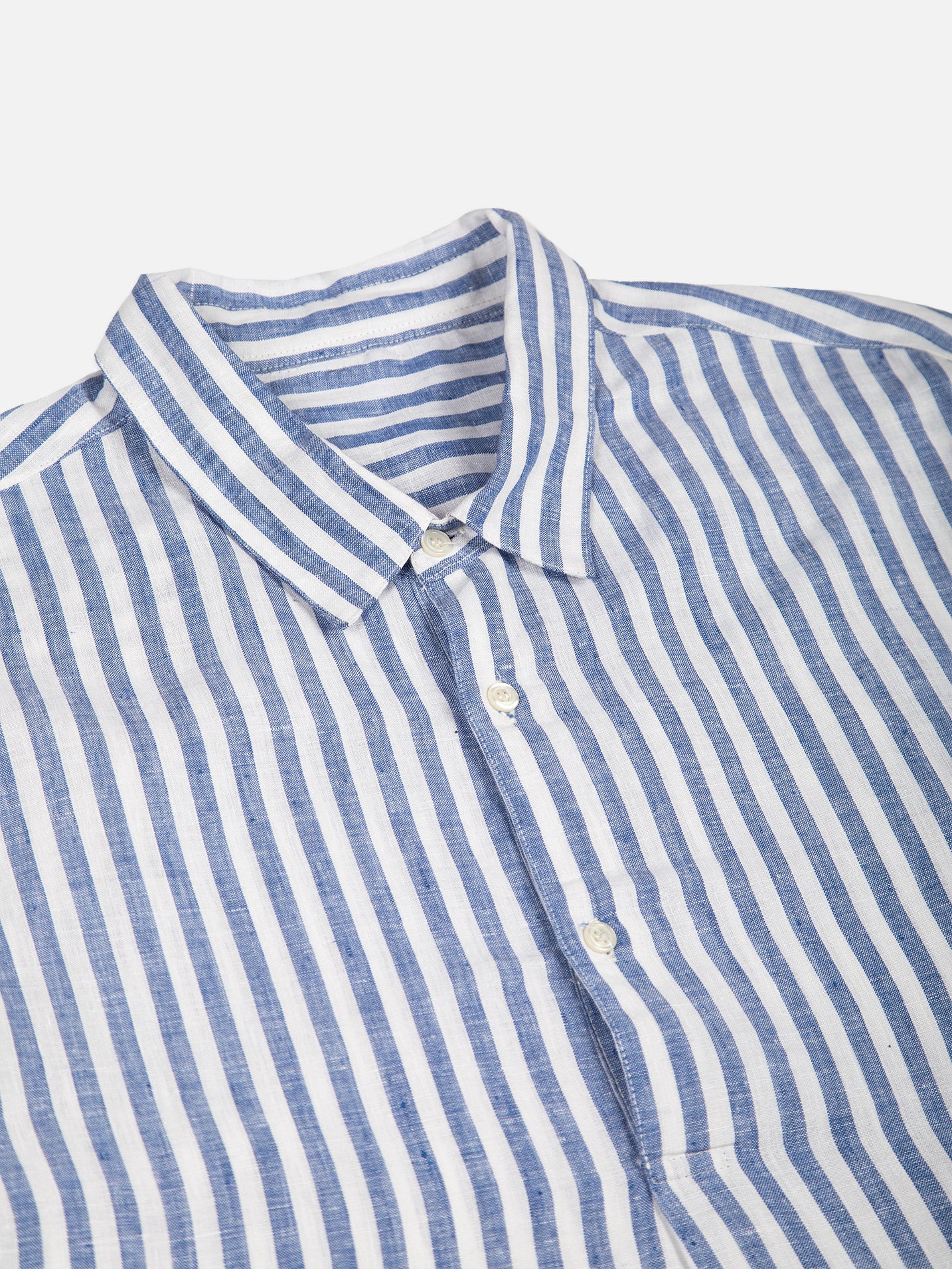 Alternate View 1 of YC Long Popover Shirt - Striped Blue