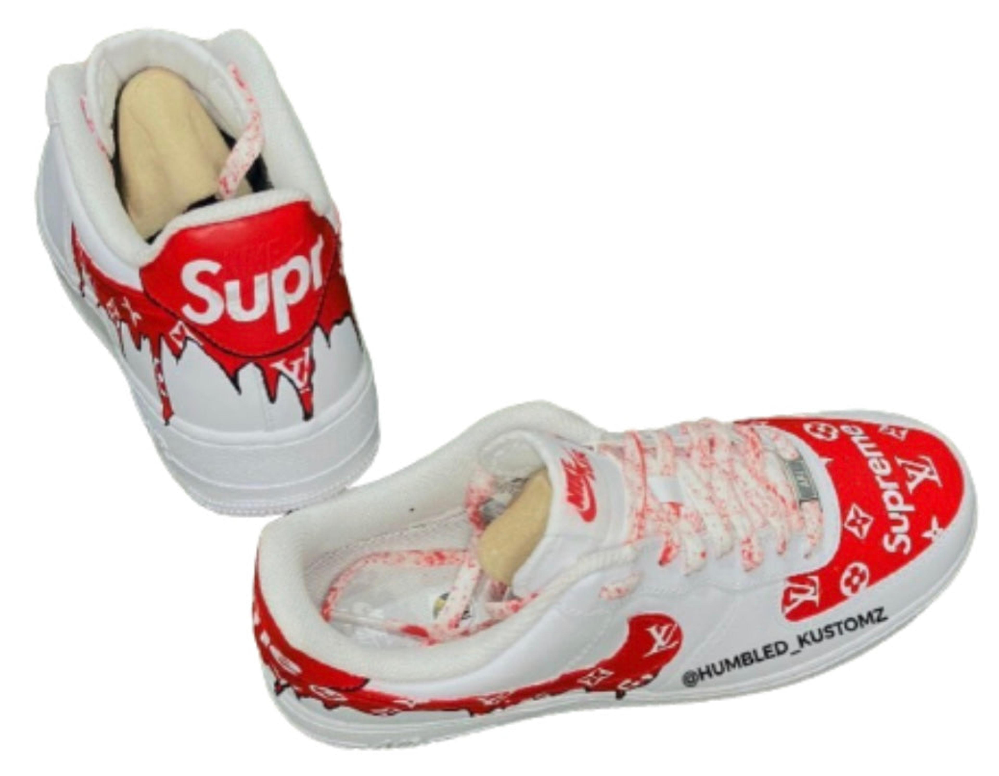 AF1 Low Supreme x LV Drip  Custom nike shoes, Nike air shoes, Sneakers