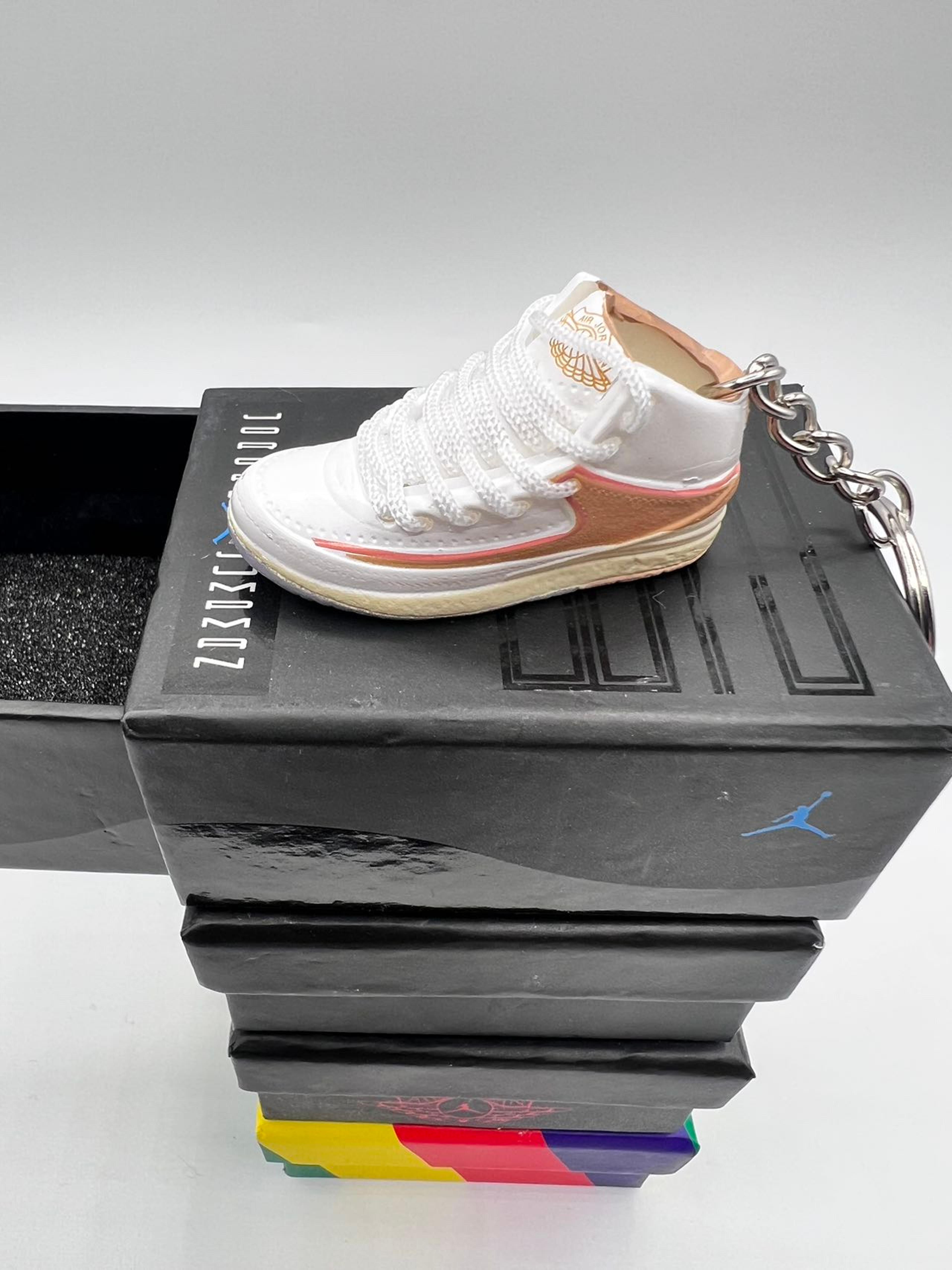 Free Shipping Nike Air Jordan 2 Retro Retro Craft Sunset Haze Keychain With Matching Box