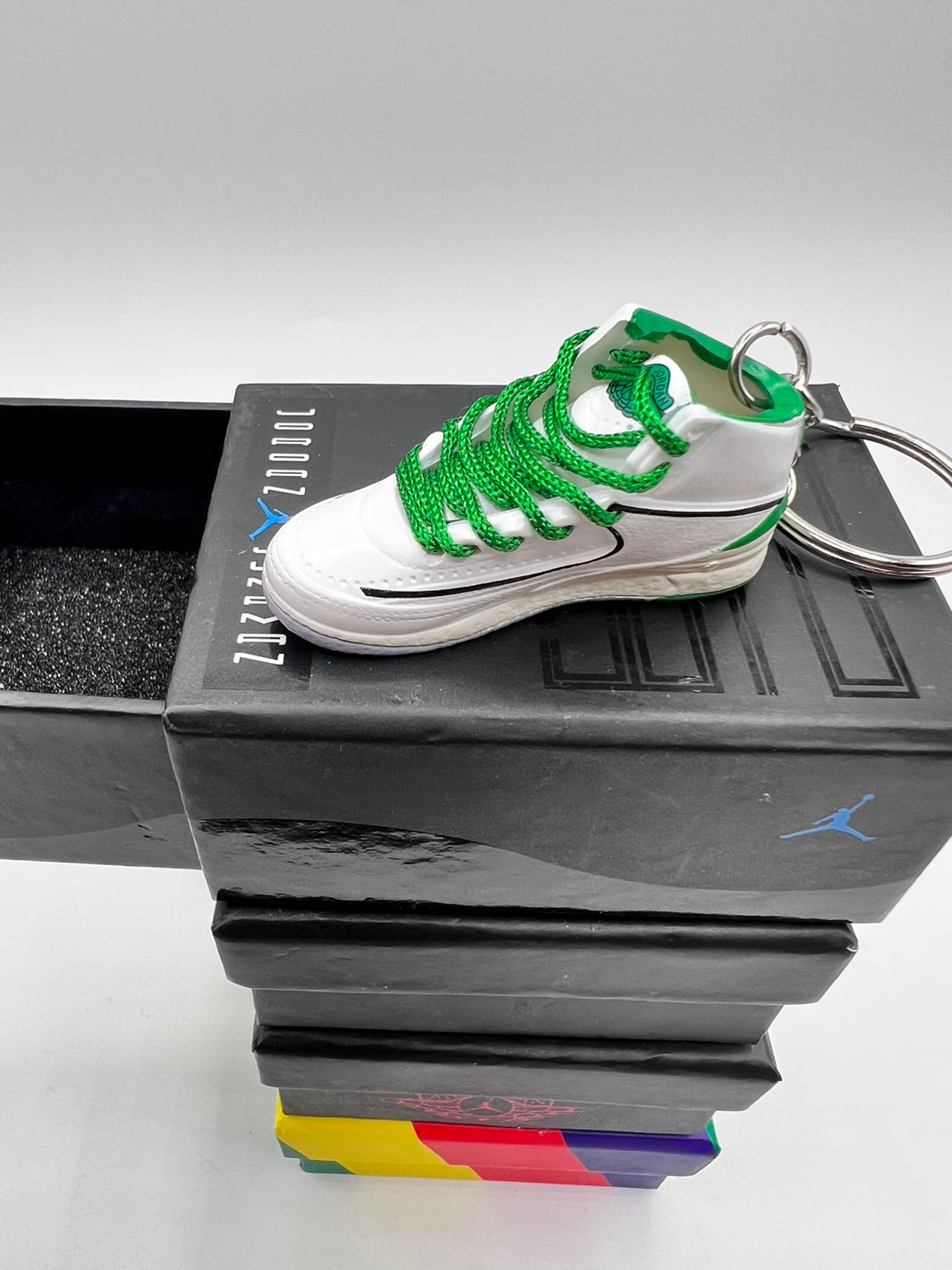 Free Shipping Nike Air Jordan 2 Retro 'Lucky Green' Keychain With Matching Box