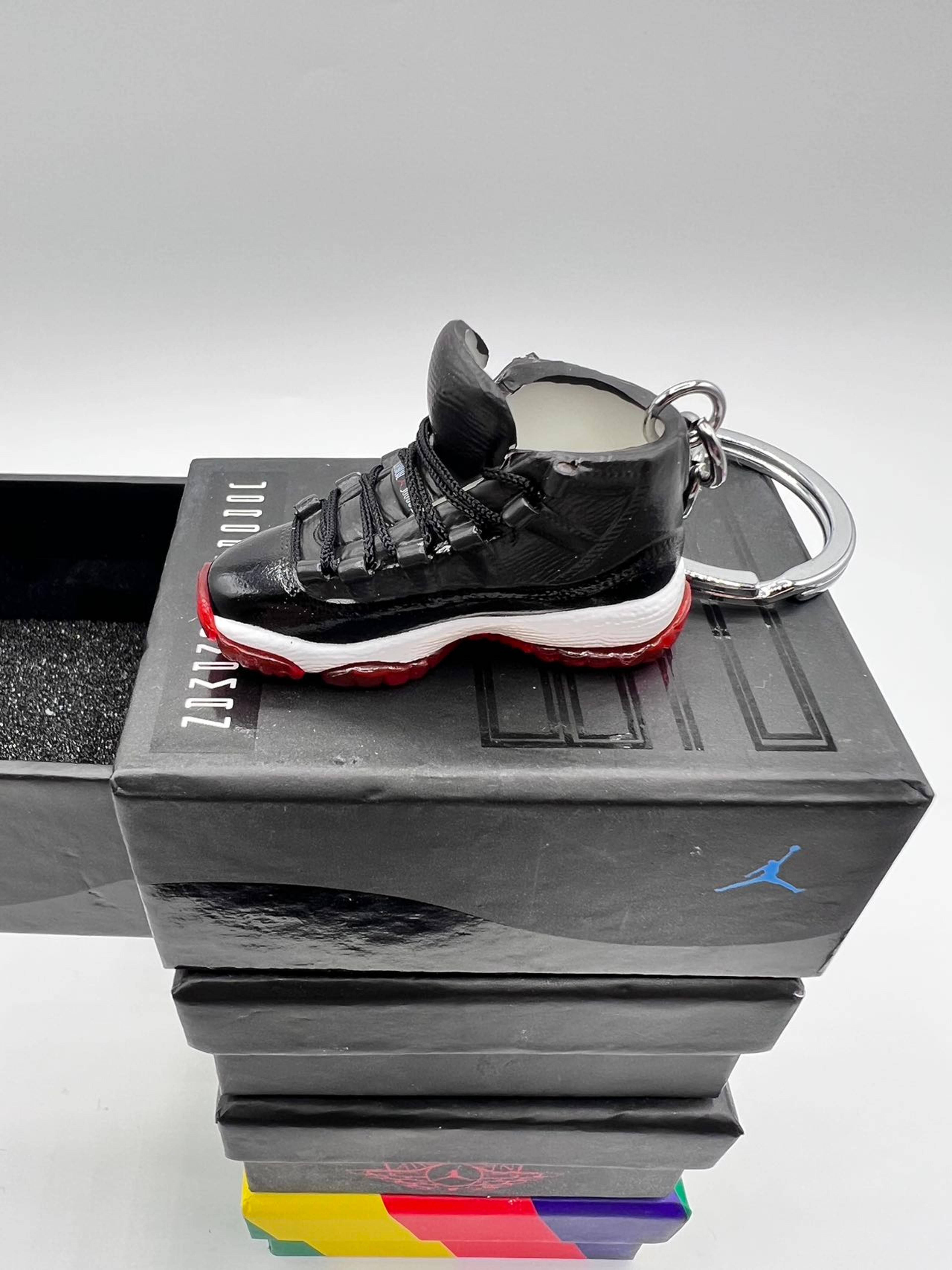 Free Shipping Nike Jordan 11 Retro Bred Keychain With Matching Box