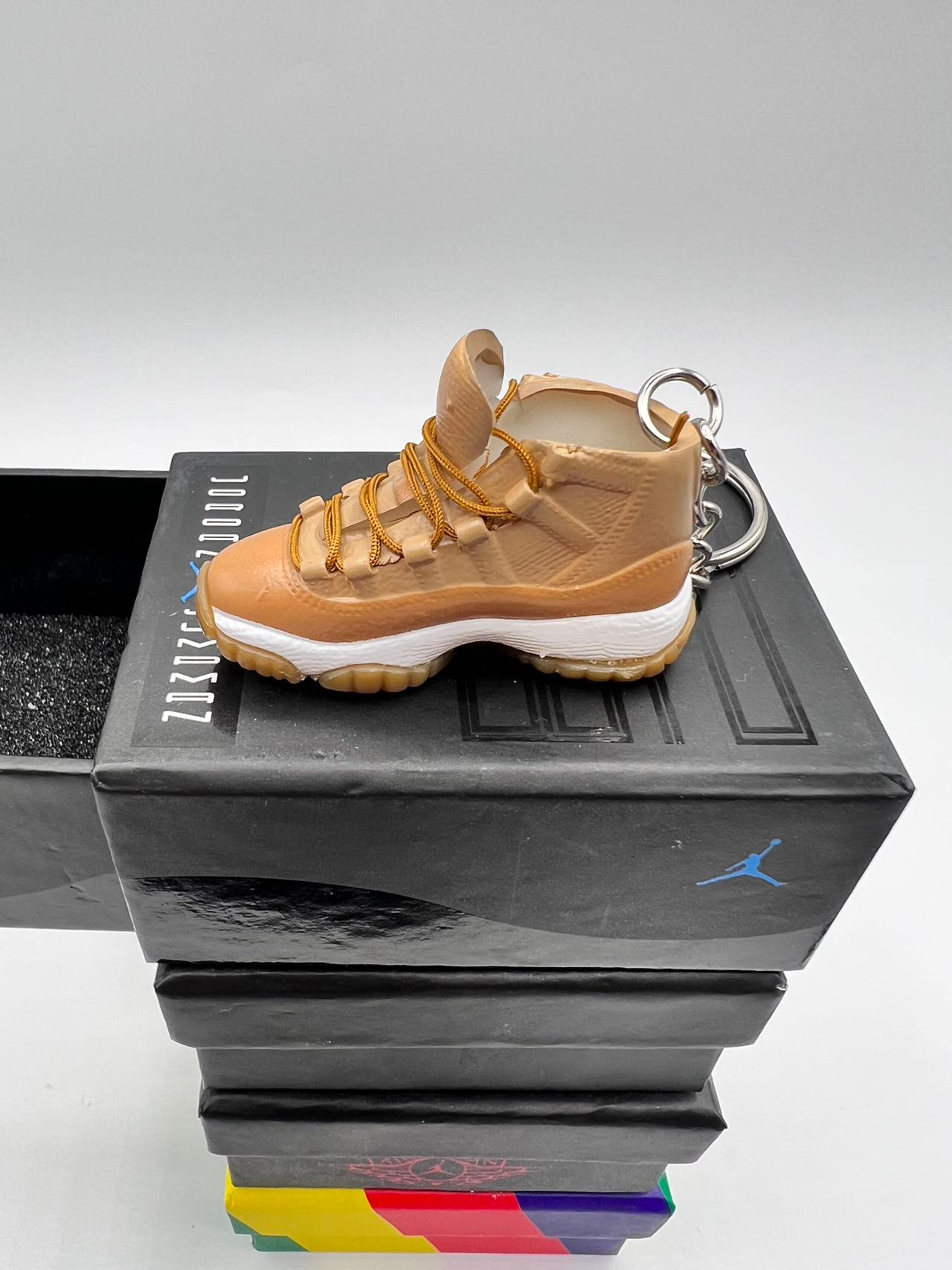 Free Shipping Nike Jordan 11 Retro Neutral Olive Keychain With Matching Box