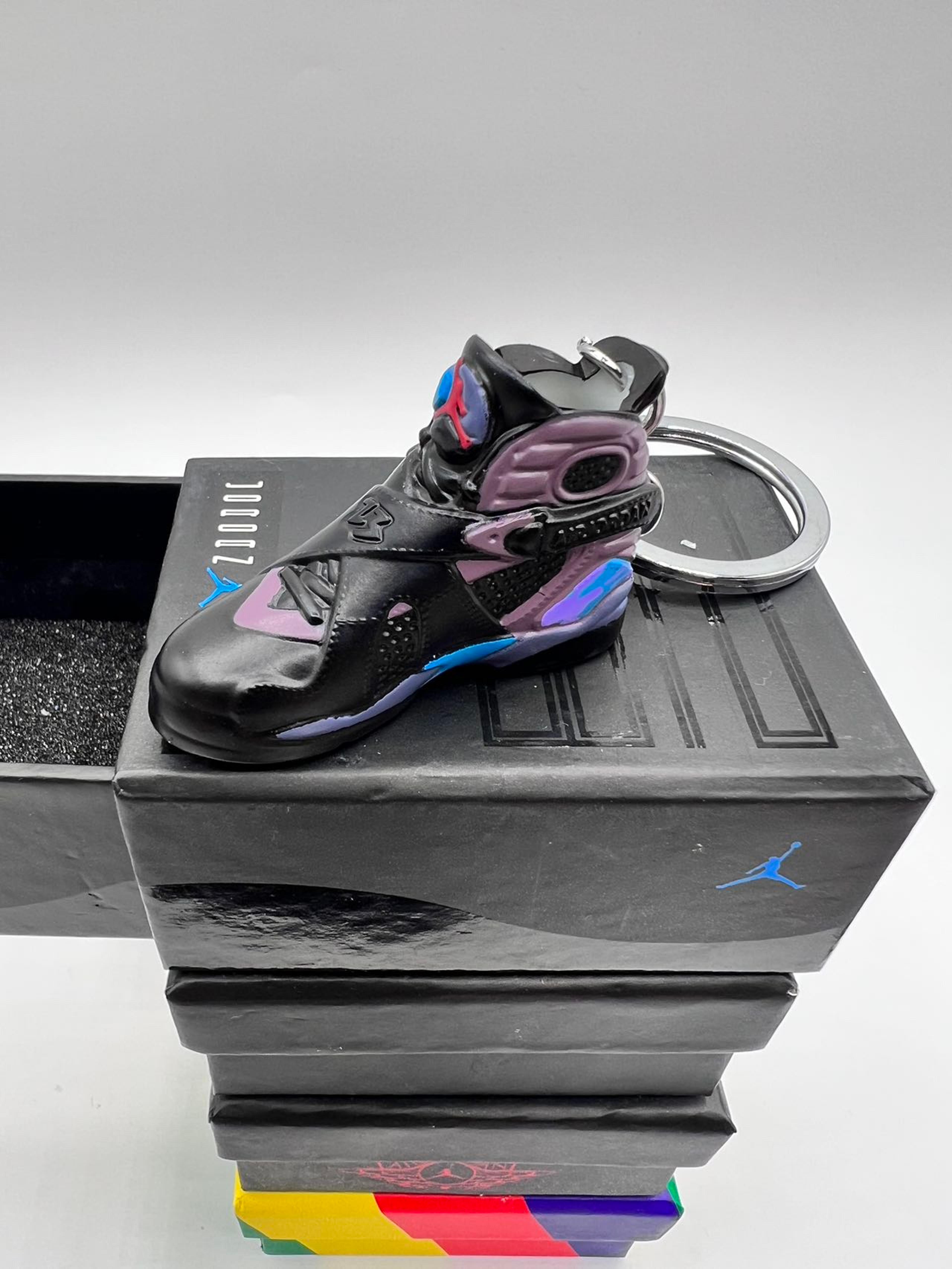 Free Shipping Nike Jordan 8 Retro Aqua Keychain With Matching Box