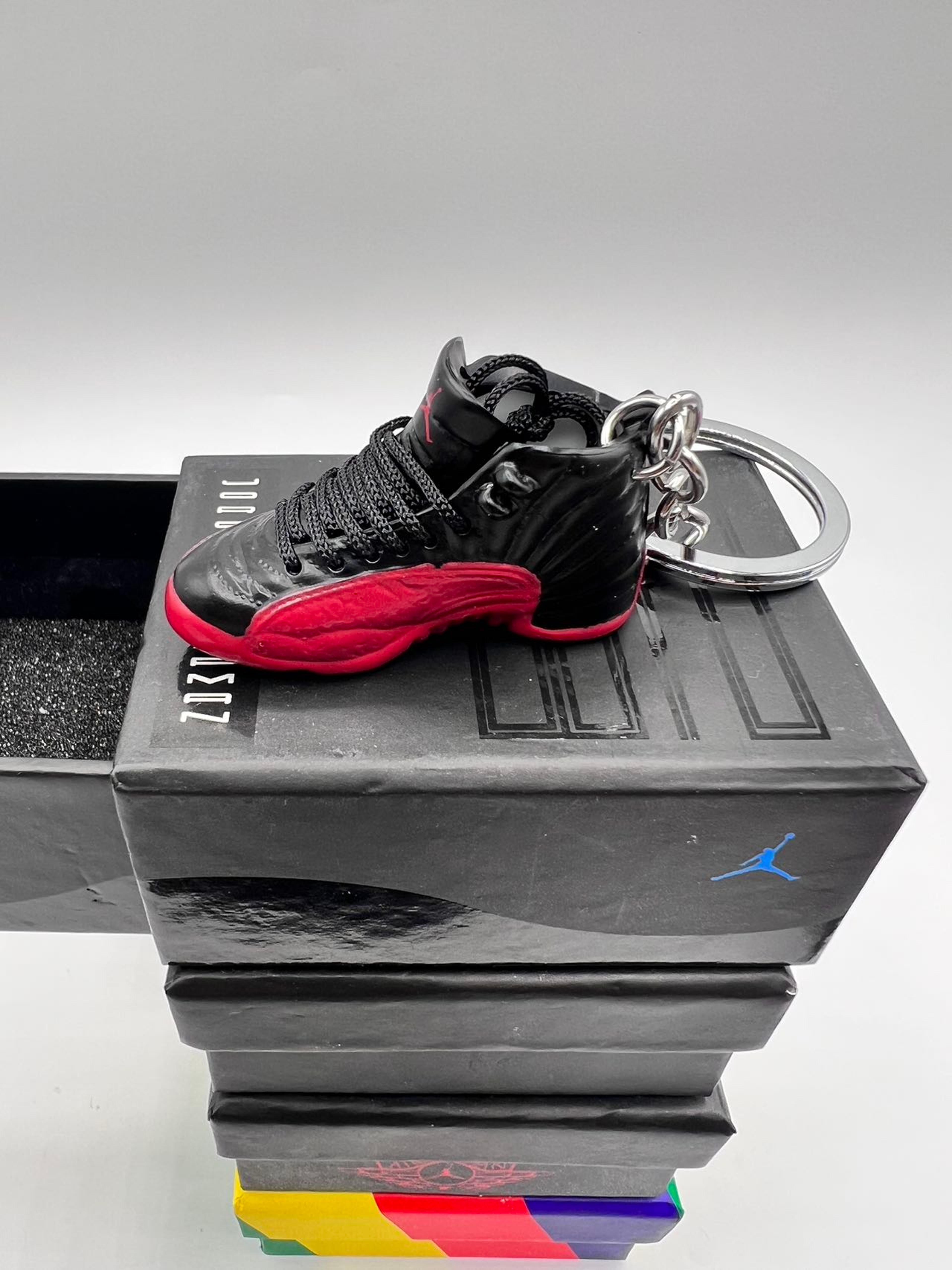 Free Shipping Nike Jordan 12 Retro Flu Game Keychain With Matching Box