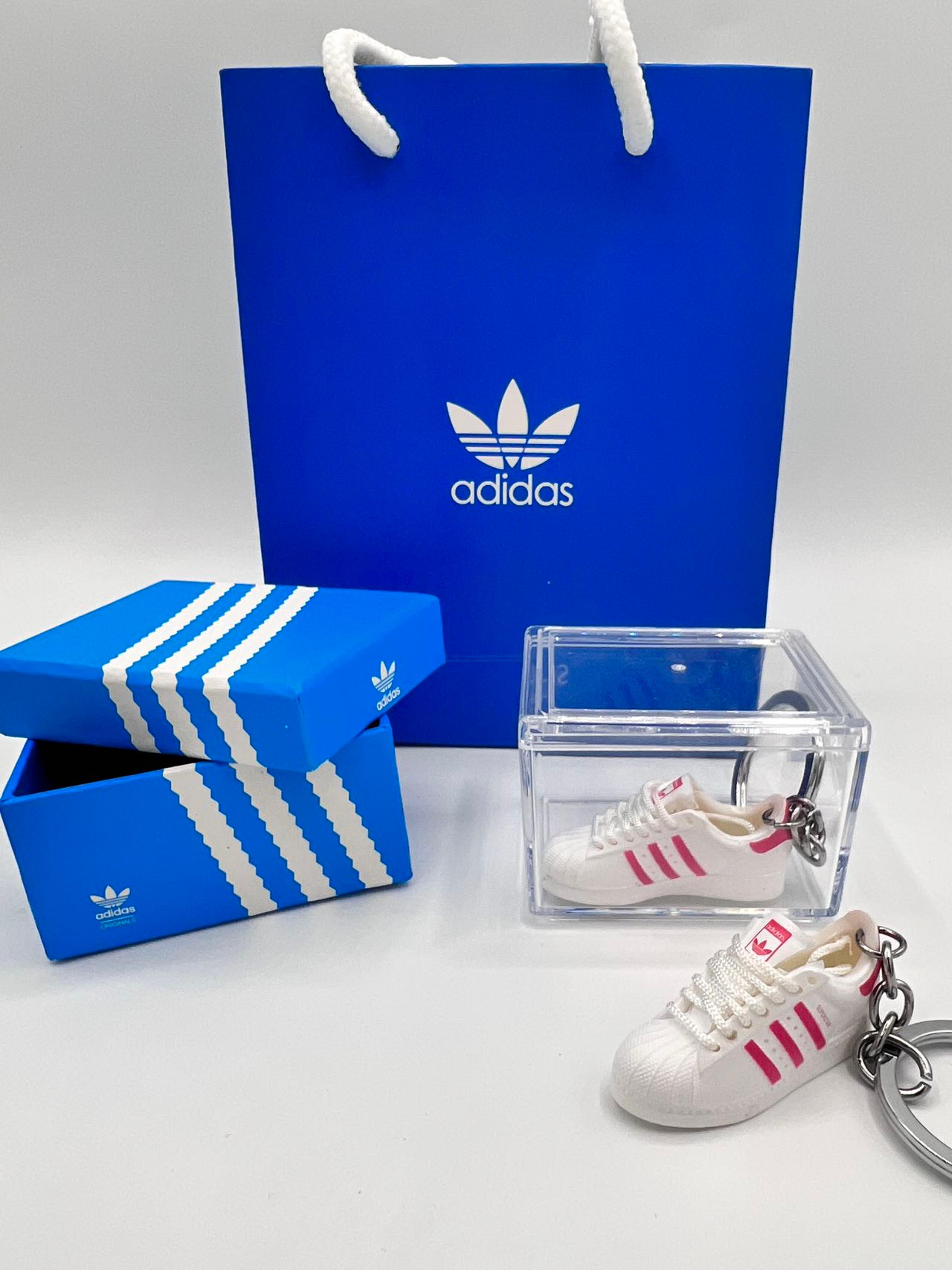 Free Shipping | Adidas Superstar Pink and White｜Mini Casual Classic Superstar Sneakers 3D Keychain ｜ Cardboard Shoebox Option ｜Mini Sneaker Collectible